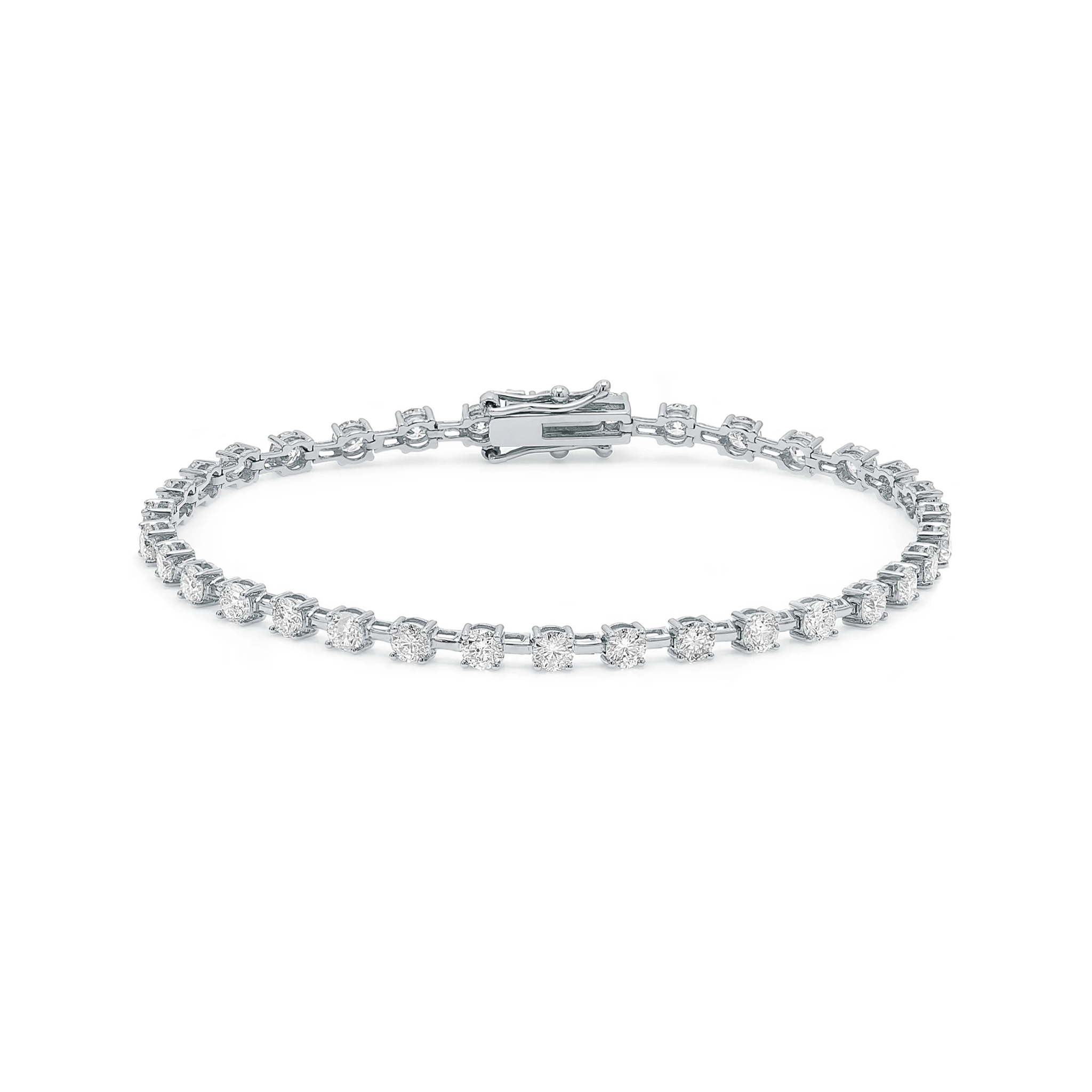 Diamond Station Tennis Bracelet 3.70ct crafted in 14K White Gold - SHIMANSKY.CO.ZA