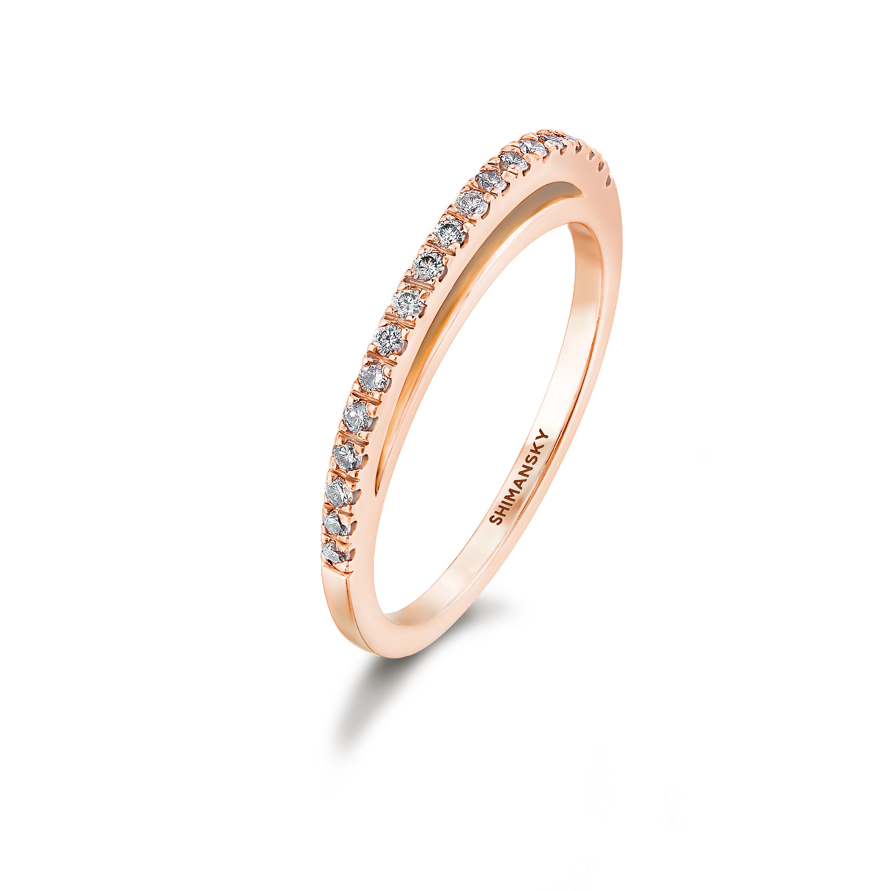 Shimansky - Evolym Microset Diamond Wedding Band 0.13ct crafted in 18K Rose Gold