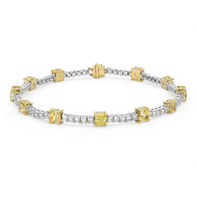 $ Bracelet de tennis en diamant jaune fantaisie $