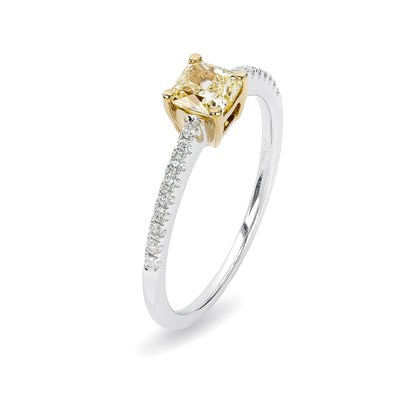 Anel Microset de diamante amarelo chique My Girl