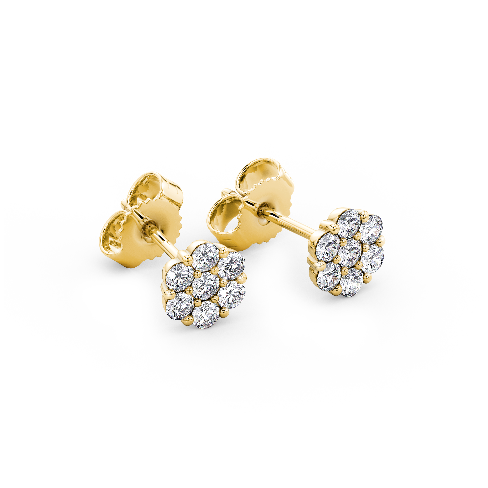 Cluster Diamond Earring - 3D View - Shimansky