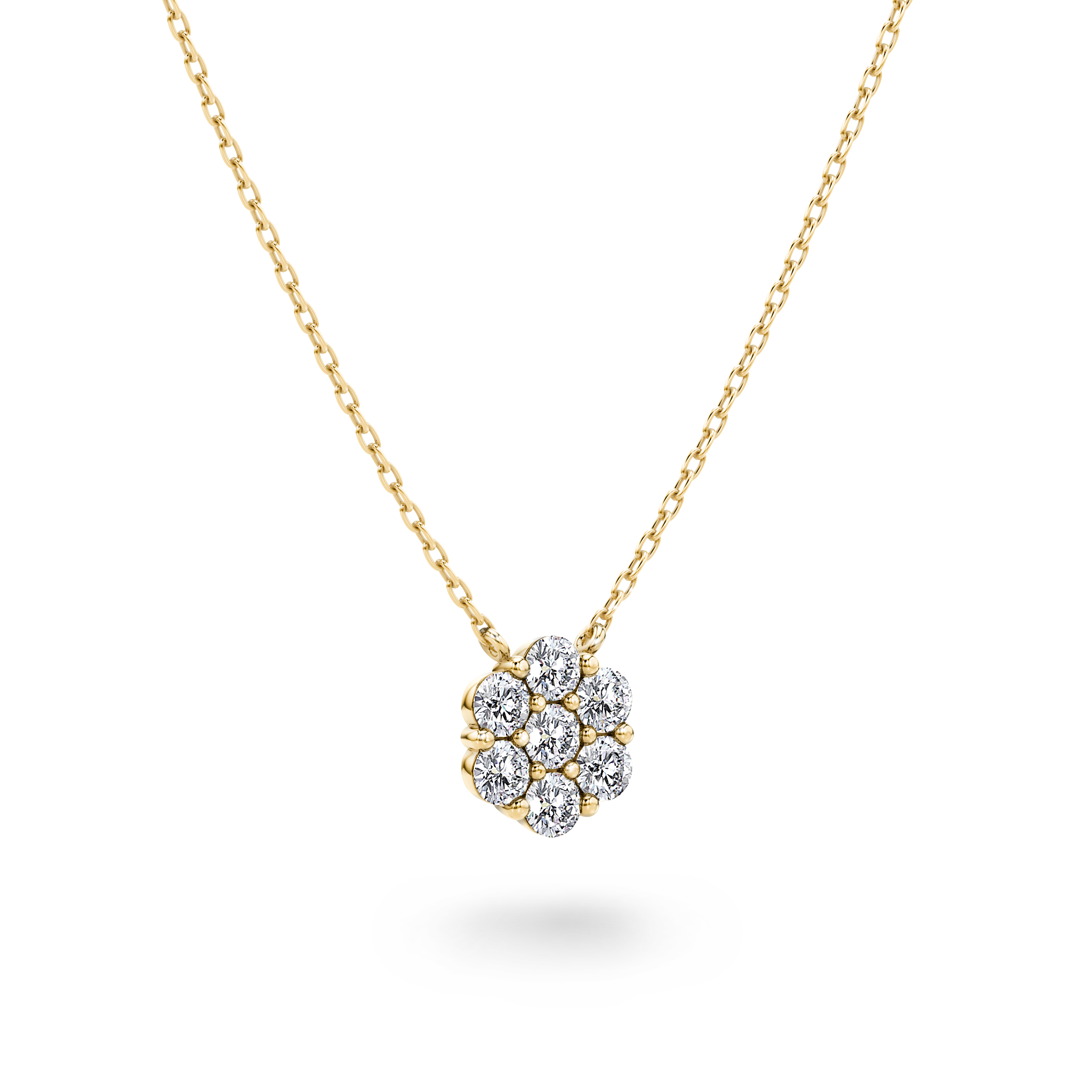 Cluster Diamond Necklace - 3D View - Shimansky