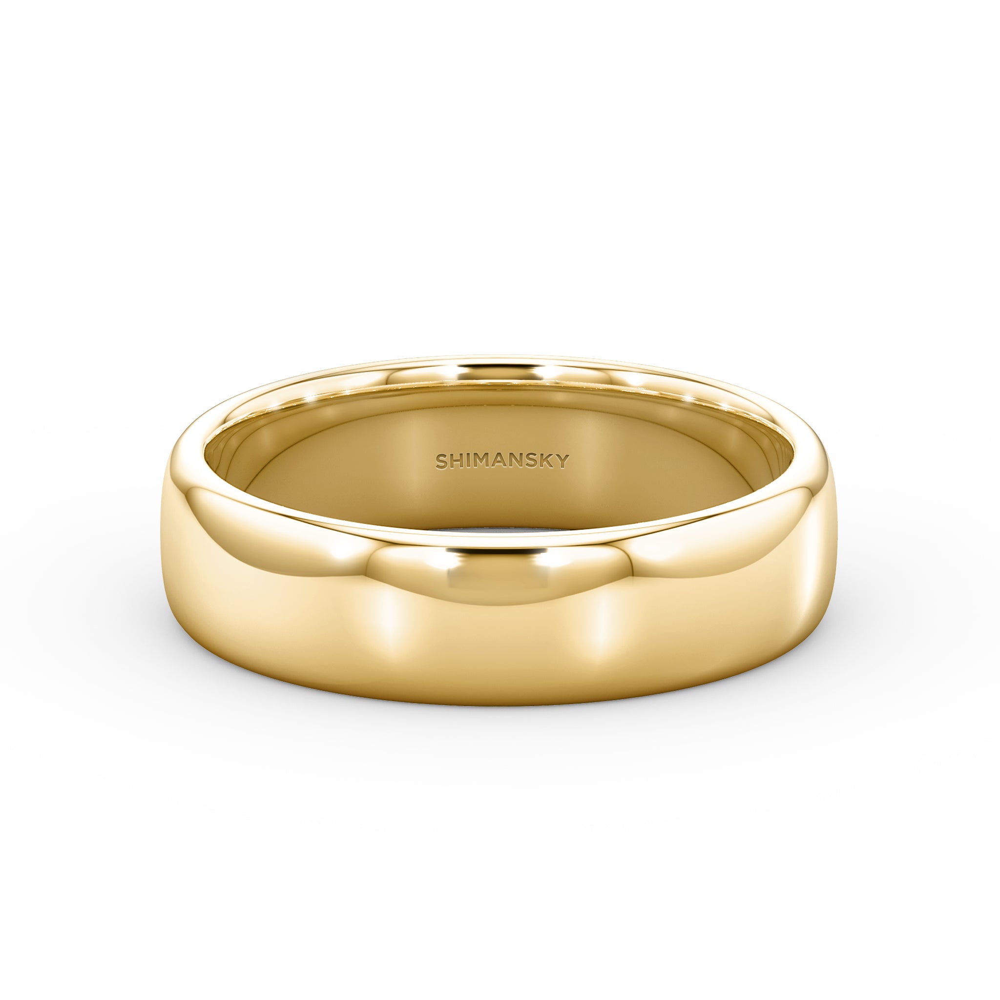 Shimansky - Max-line Half-Round Wedding Band in Shiny 18K Yellow Gold