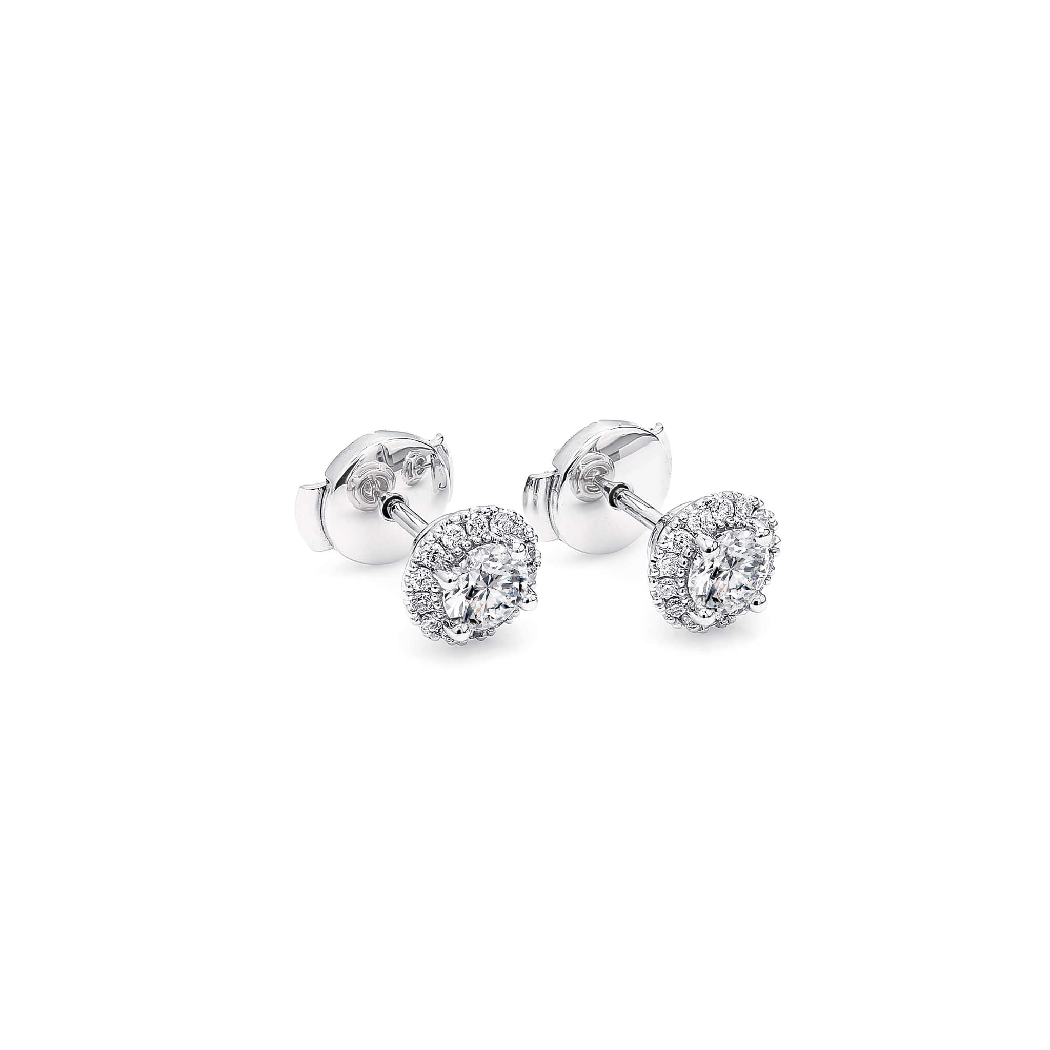 Shimansky - Diamond Microset Halo Earrings 0.40ct crafted in Platinum