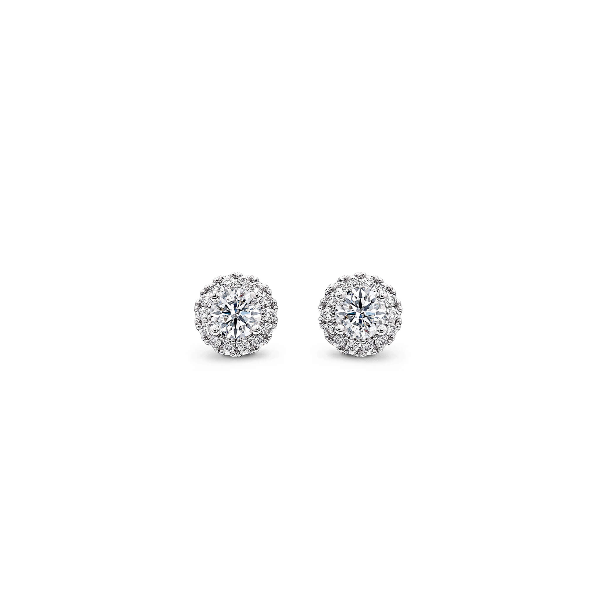 Shimansky - Diamond Microset Halo Earrings 0.40ct crafted in Platinum