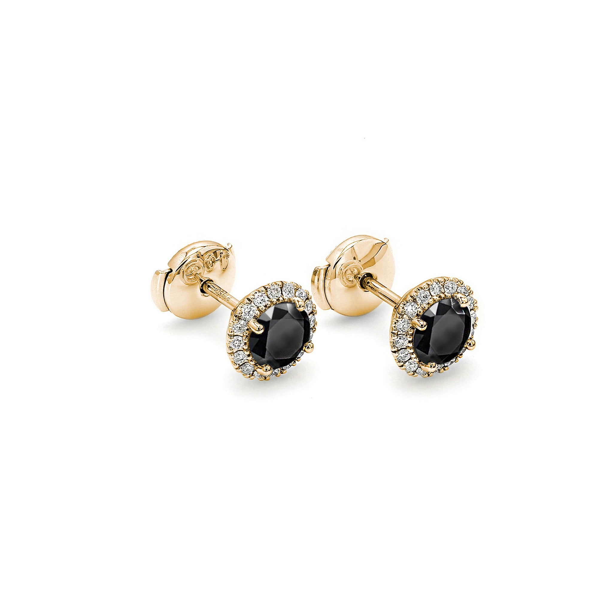 Shimansky - Black Diamond Microset Earrings 1.00ct crafted in 18K Yellow Gold