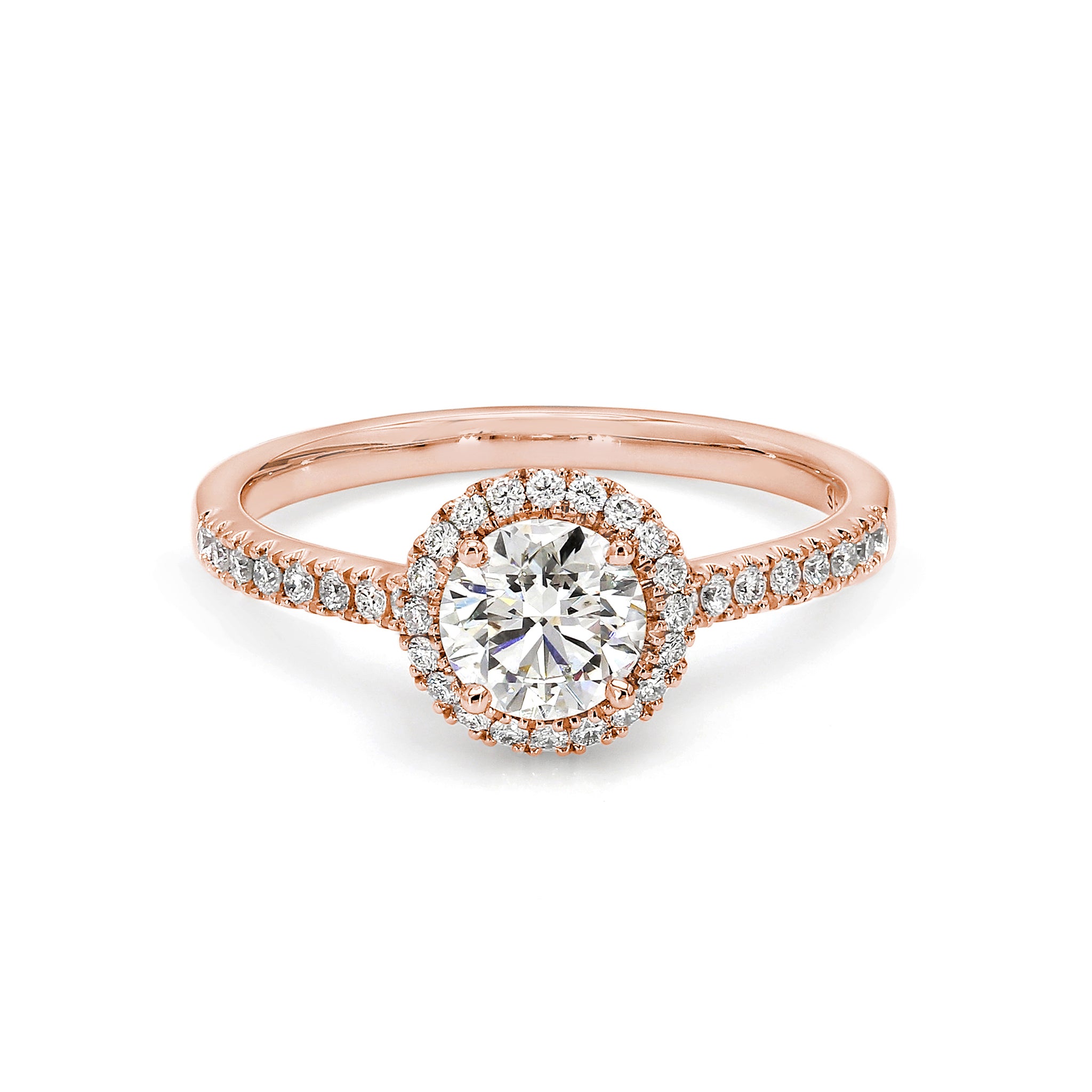 Classic Microset Halo 0.50 Carat Diamond Ring | 18K Rose Gold - SHIMANSKY.CO.ZA