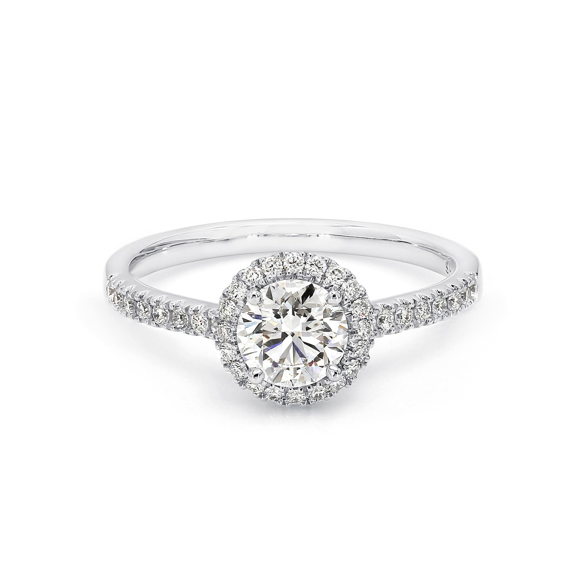 Classic Microset Halo 0.50 Carat Diamond Ring | 18K White Gold - SHIMANSKY.CO.ZA