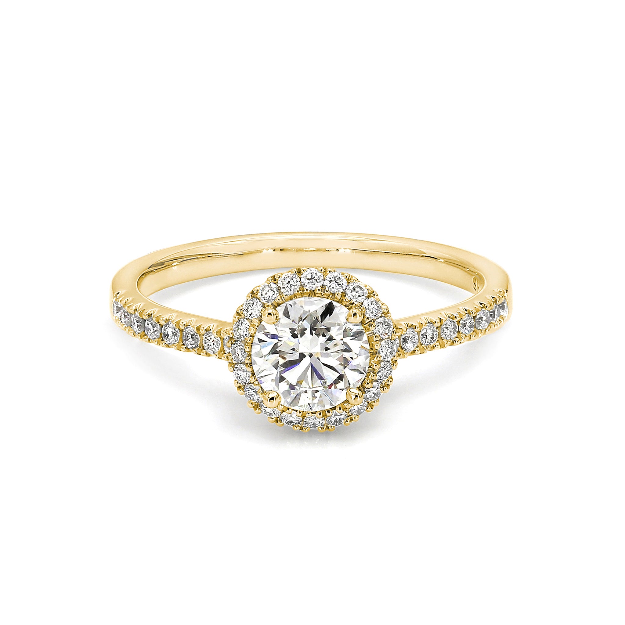 Classic Microset Halo 0.50 Carat Diamond Ring | 18K Yellow Gold - SHIMANSKY.CO.ZA