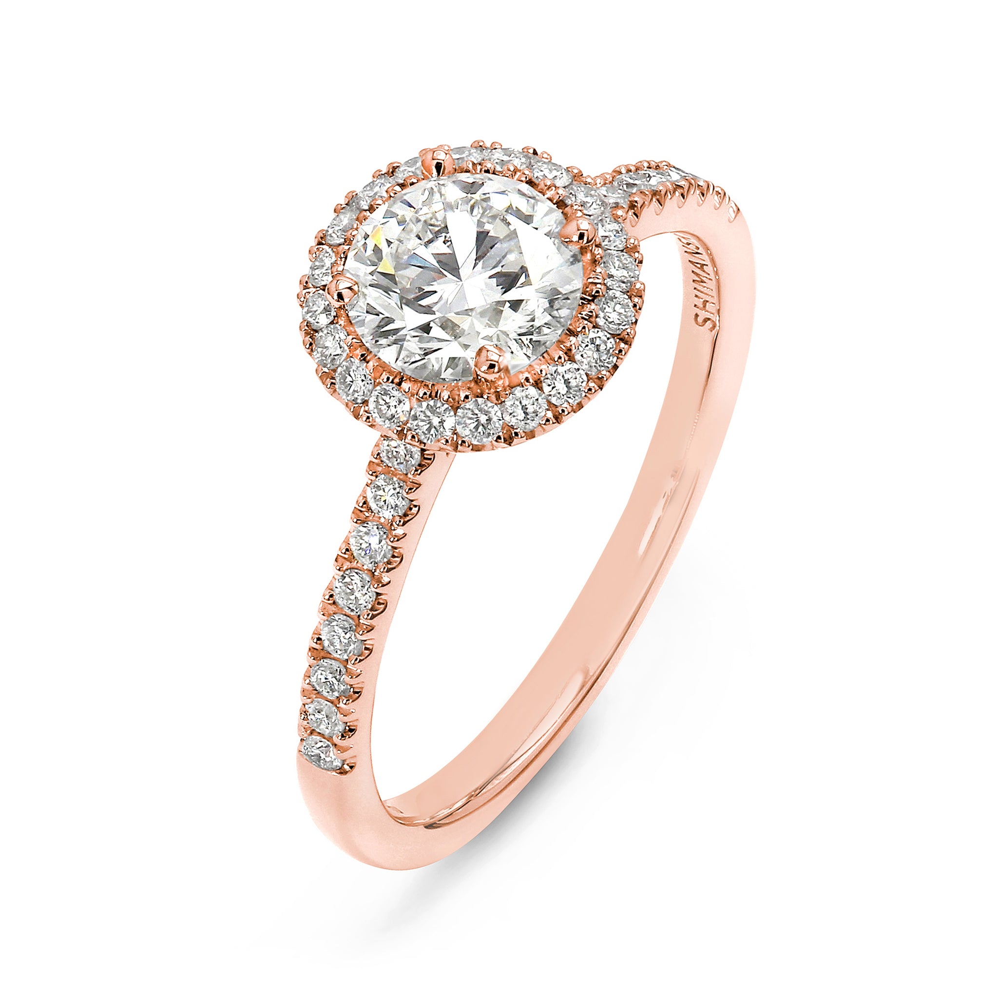 Classic Microset Halo 0.70 Carat Diamond Ring | 18K Rose Gold - SHIMANSKY.CO.ZA