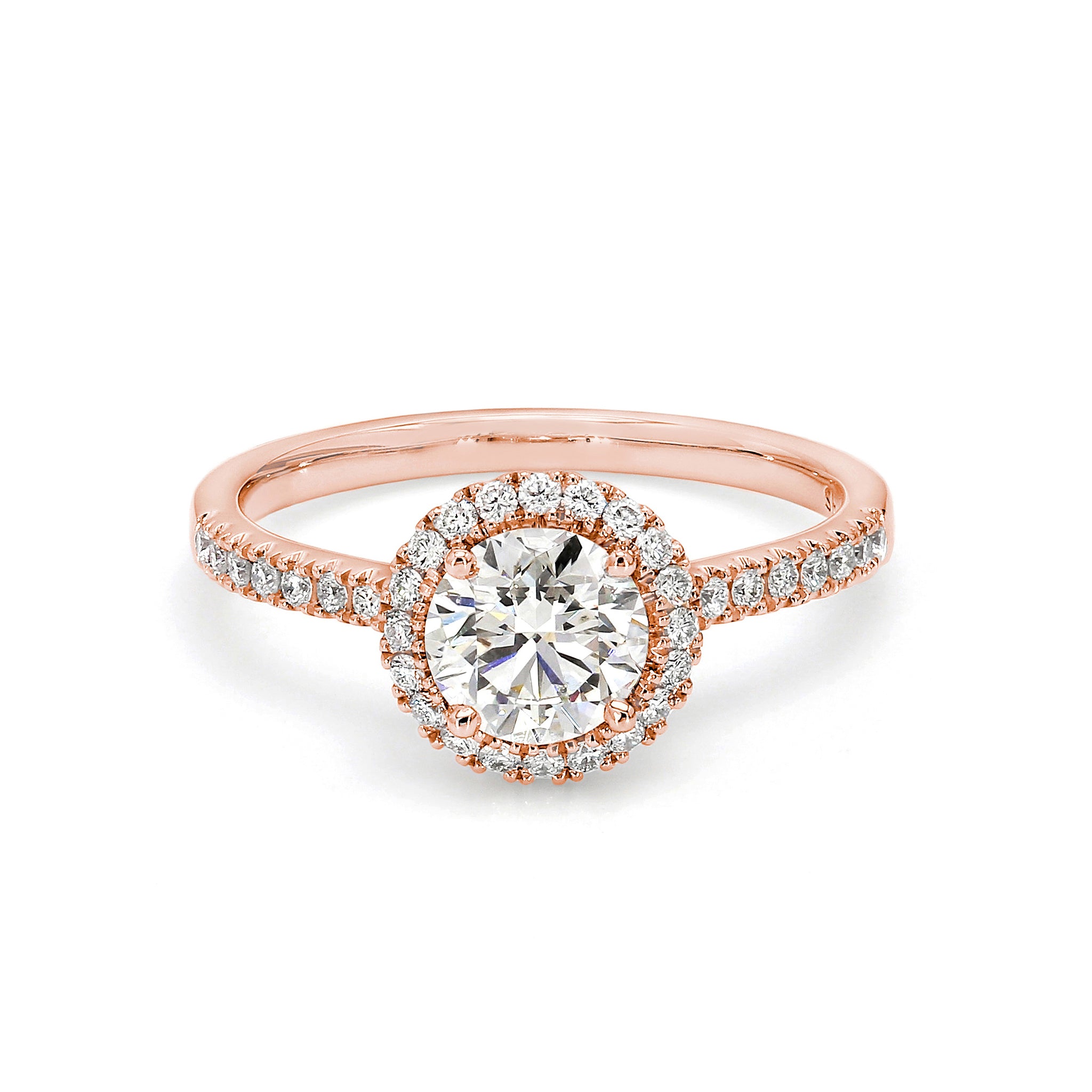 Classic Microset Halo 0.70 Carat Diamond Ring | 18K Rose Gold - SHIMANSKY.CO.ZA