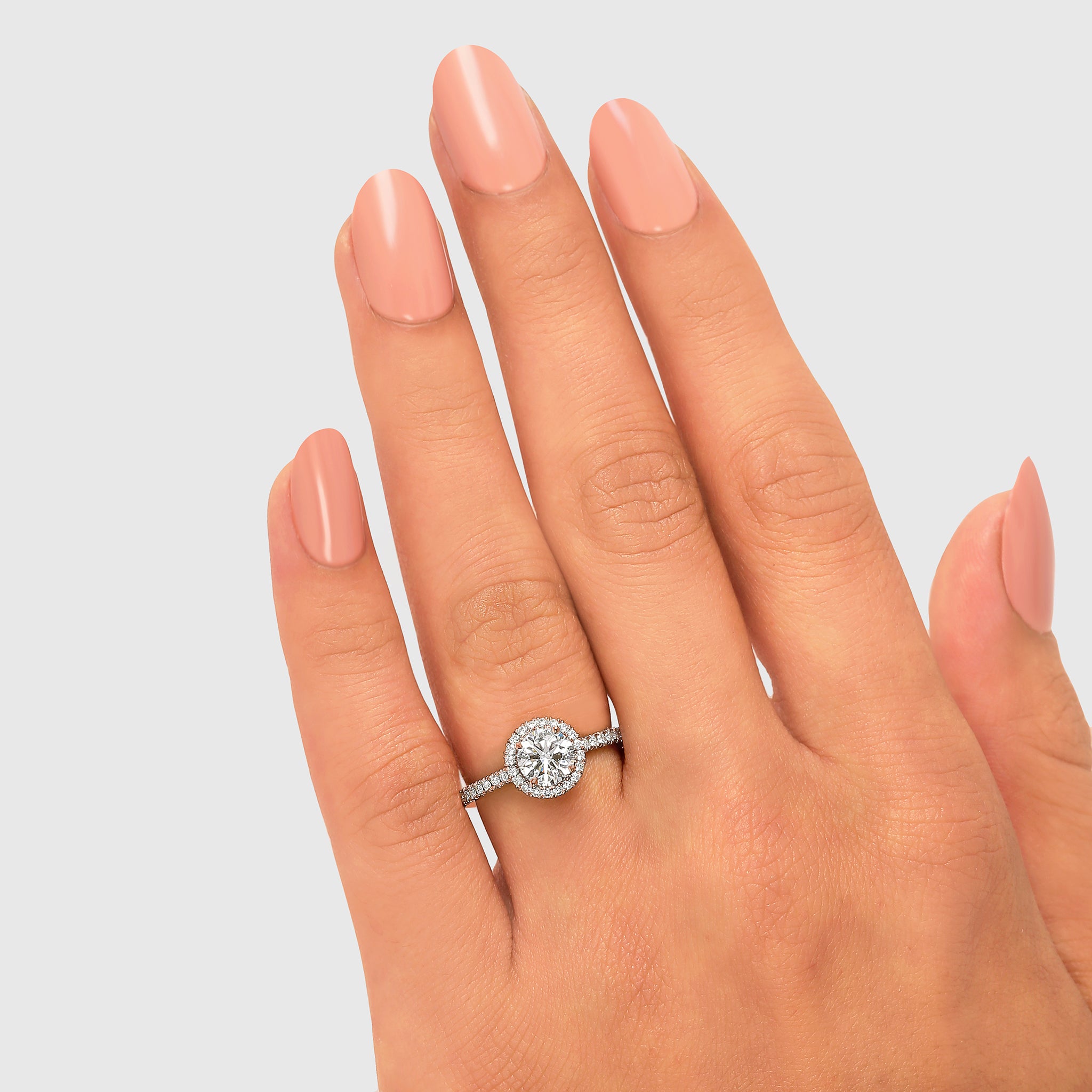 Classic Microset Halo 0.70 Carat Diamond Ring | 18K Rose Gold - SHIMANSKY.CO.ZA