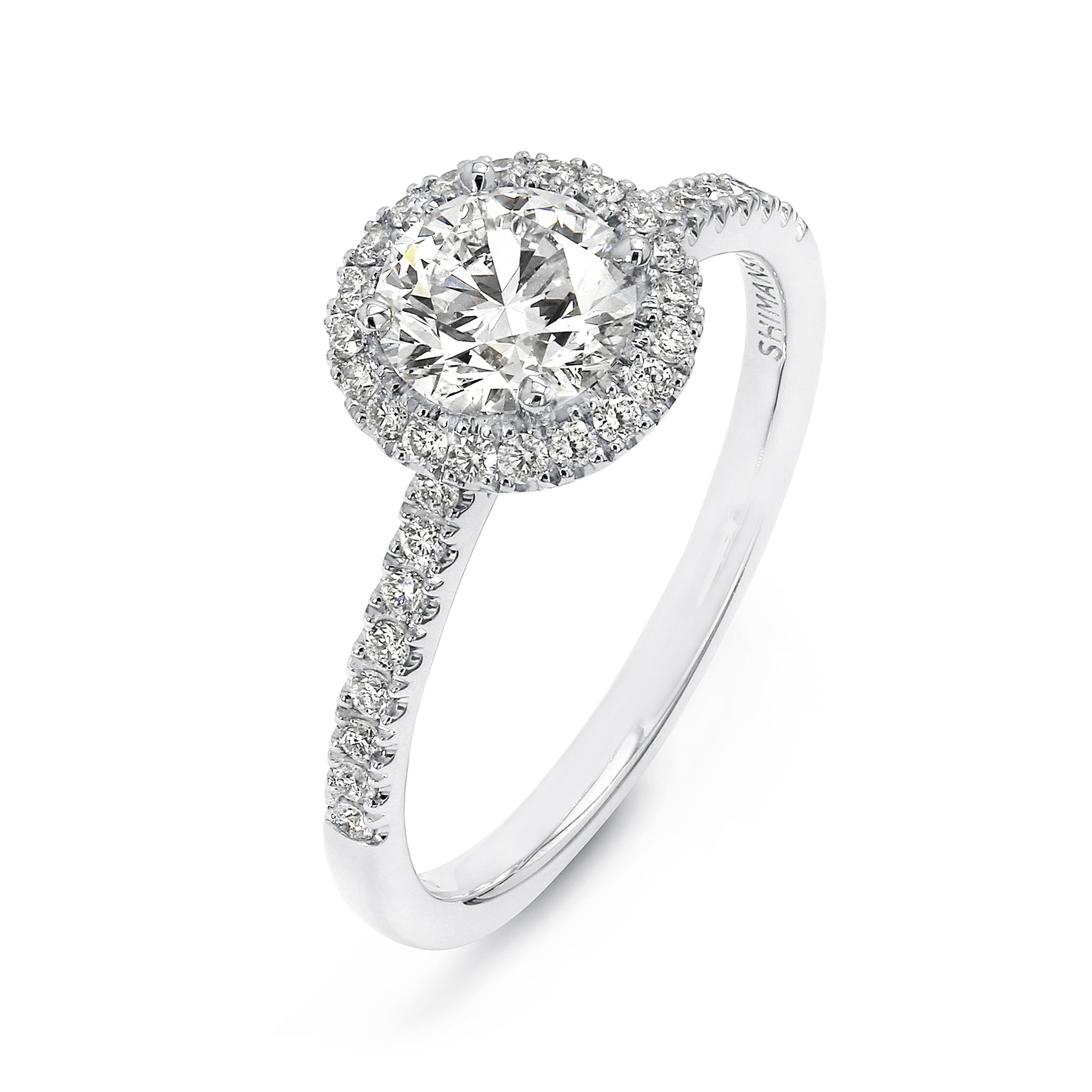 Classic Microset Halo 0.70 Carat Diamond Ring | 18K White Gold - SHIMANSKY.CO.ZA