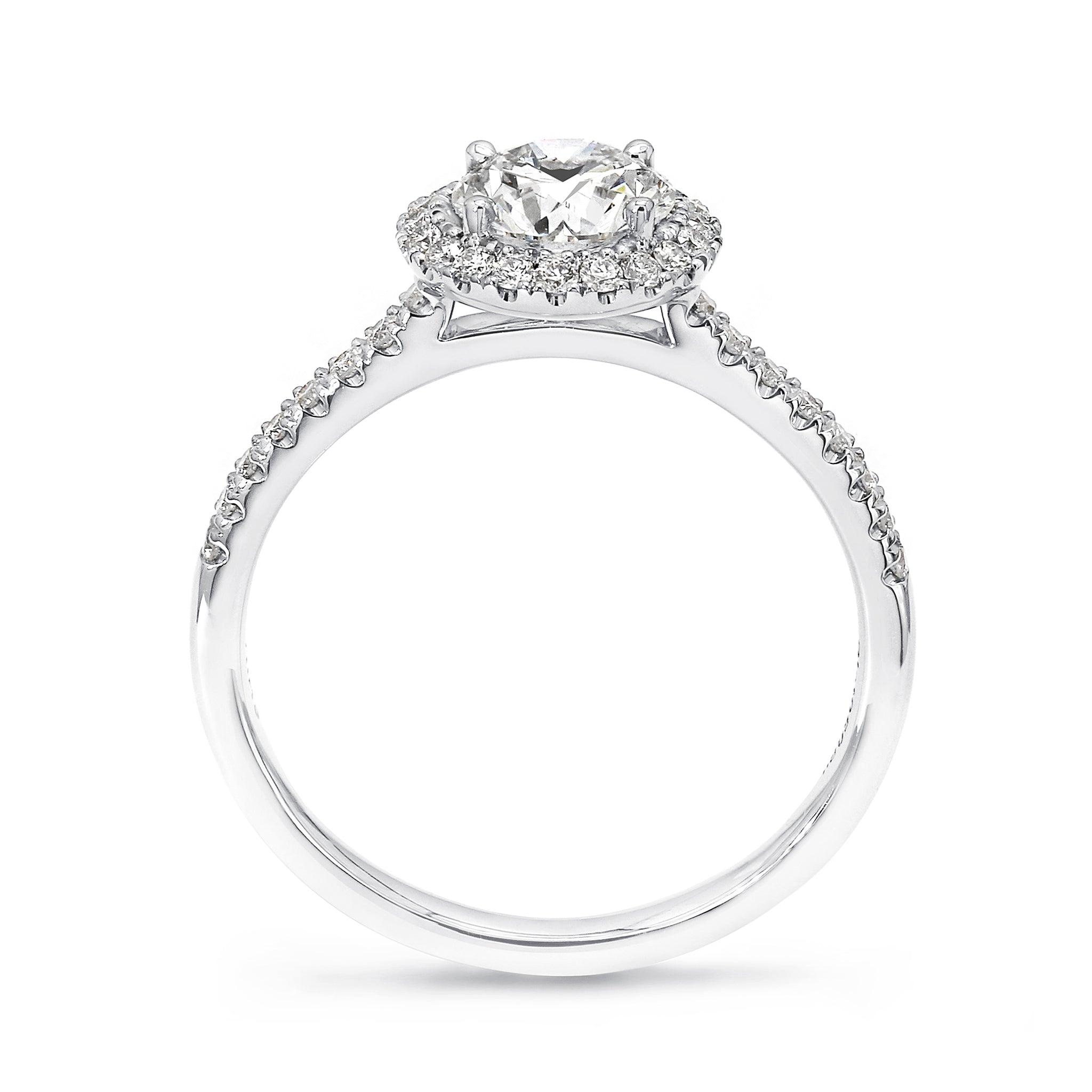 Classic Microset Halo 0.70 Carat Diamond Ring | 18K White Gold - SHIMANSKY.CO.ZA