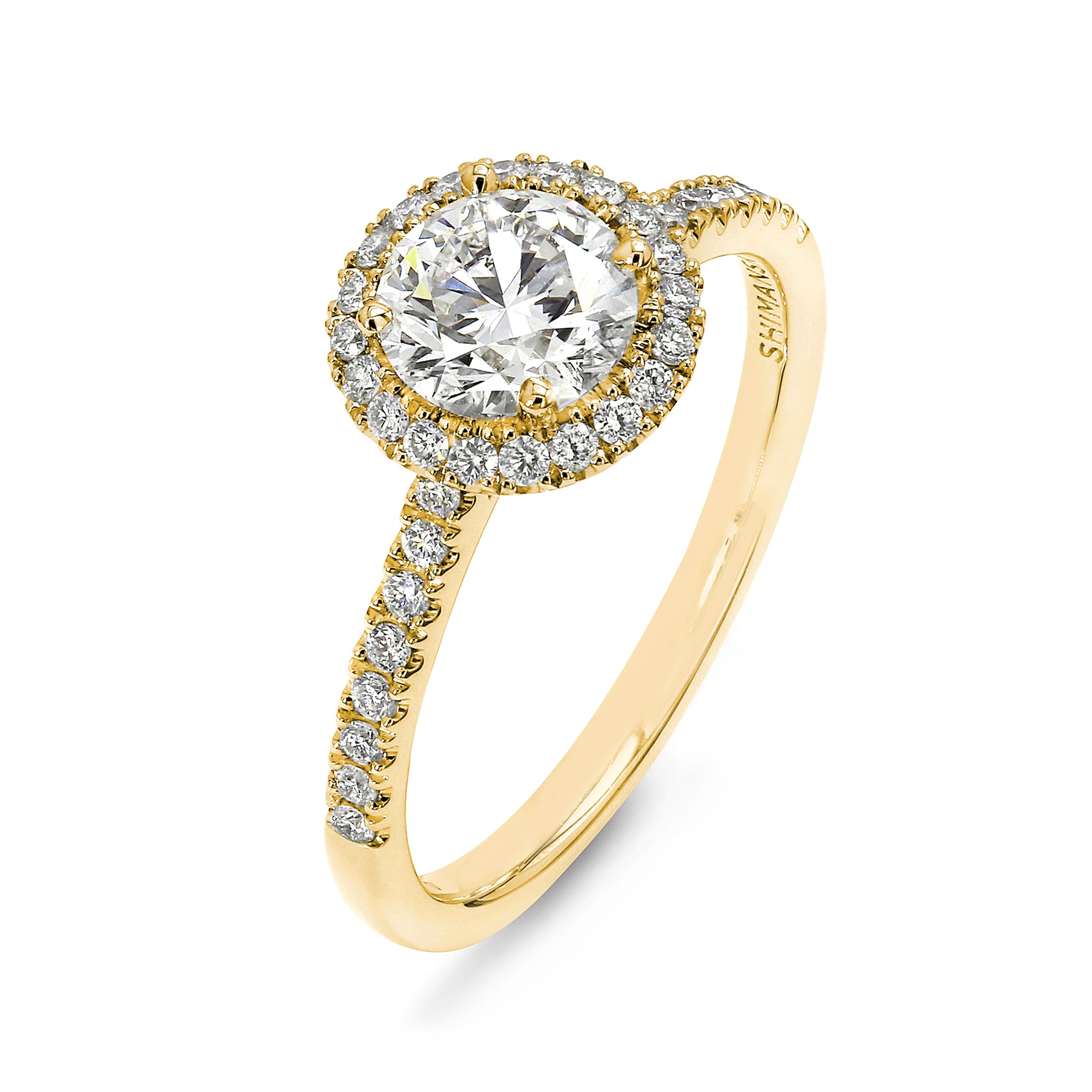 Classic Microset Halo 0.70 Carat Diamond Ring | 18K Yellow Gold - SHIMANSKY.CO.ZA