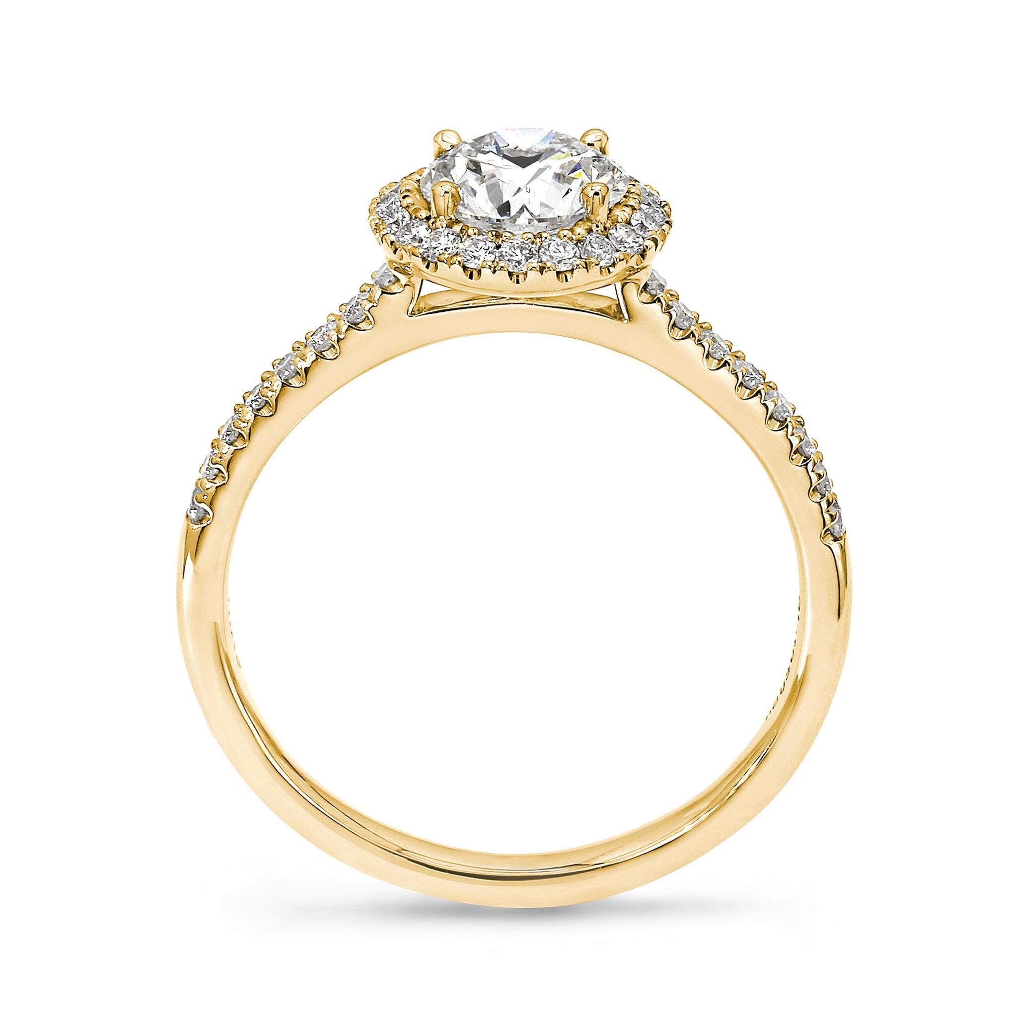 Classic Microset Halo 0.70 Carat Diamond Ring | 18K Yellow Gold - SHIMANSKY.CO.ZA