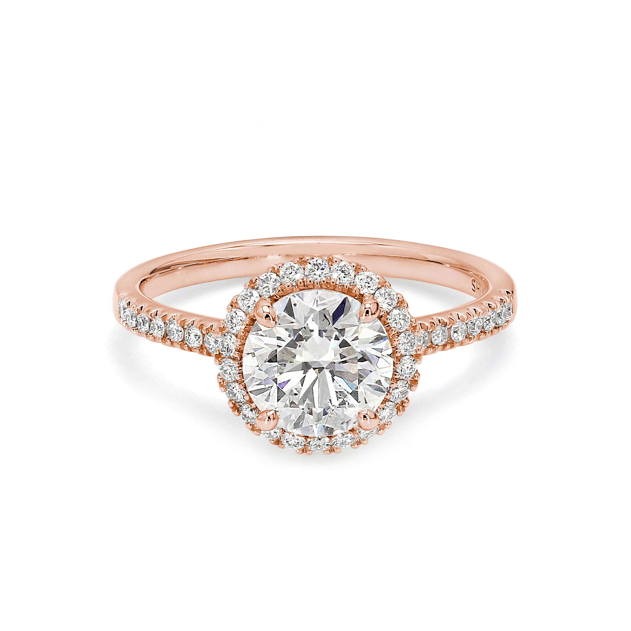 Classic Microset Halo 1.00 Carat Diamond Ring | 18K Rose Gold - SHIMANSKY.CO.ZA