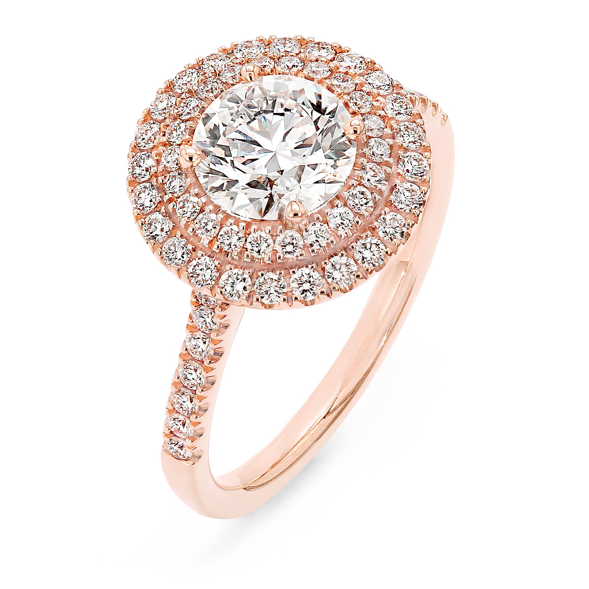 Shimansky - Diamond Double Microset Halo Ring 1.00ct crafted in 18K Rose Gold