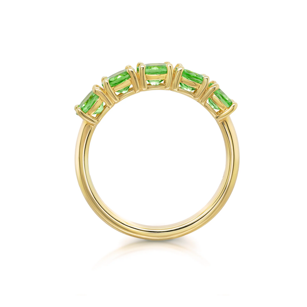 Shimansky 1.7 TCW Half Eternity Tsavorite Ring in 14K Yellow Gold Side View
