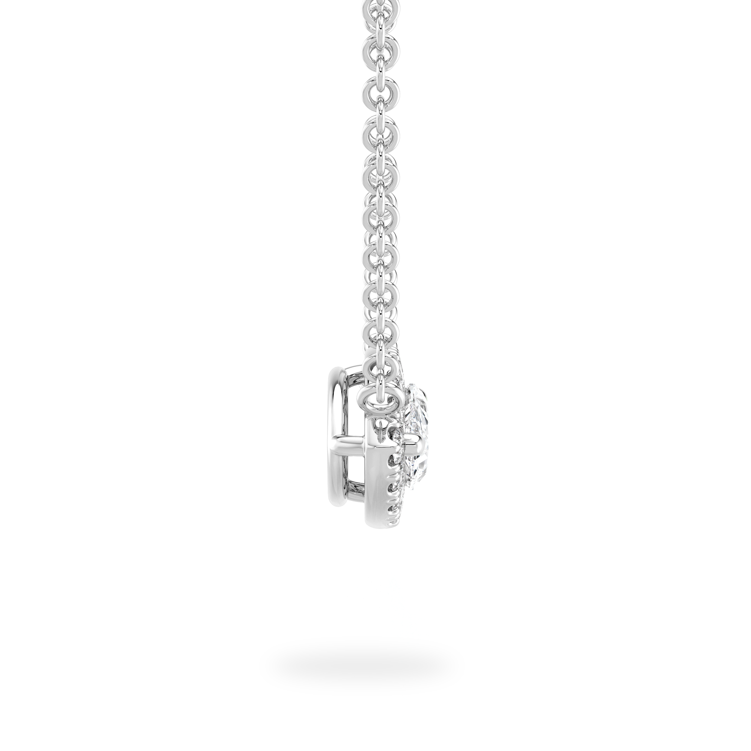 Pear Diamond Microset Halo Necklace