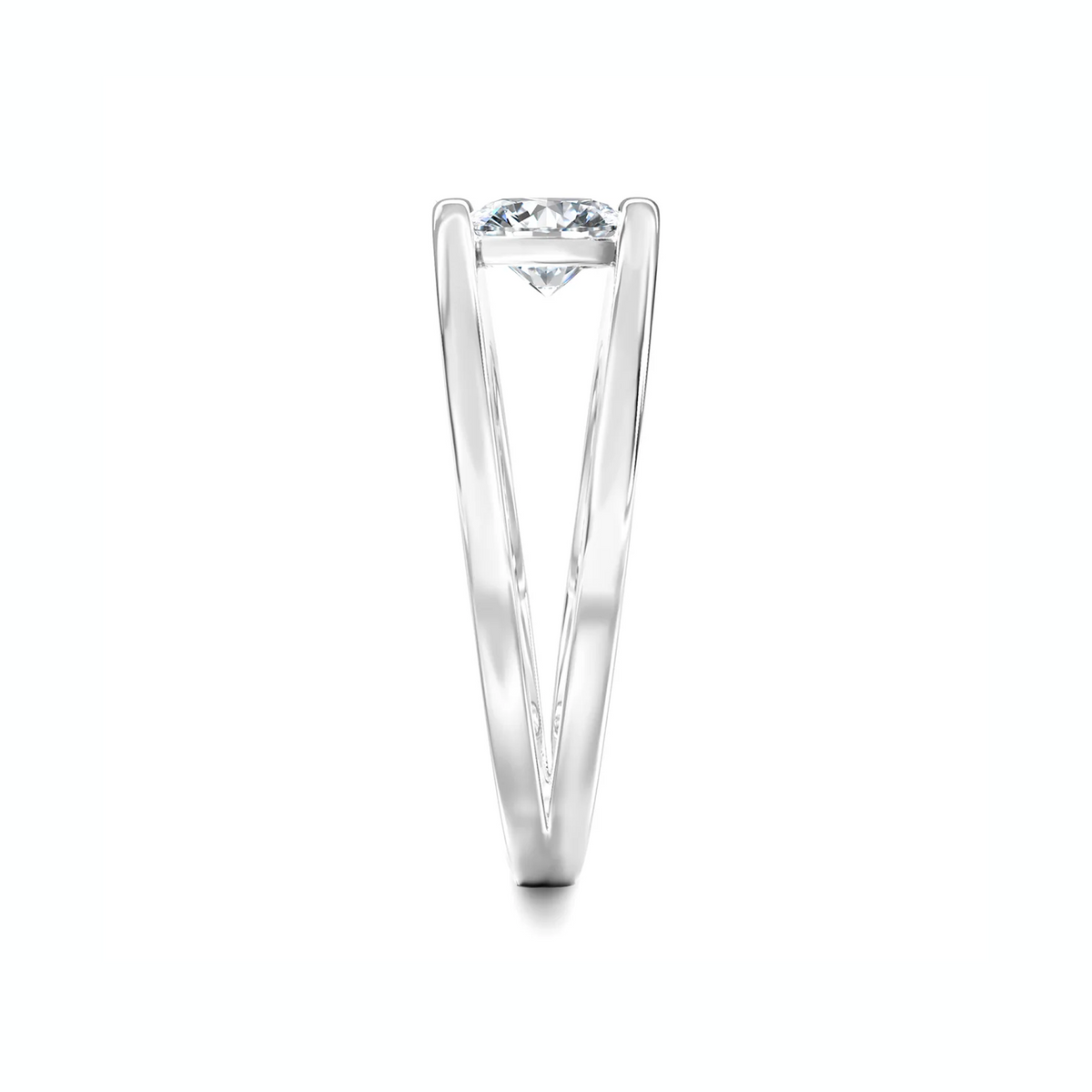 Shimansky Iconic Millennium Diamond Engagement Ring Platinum - Profile View #Metal_Platinum #Carat Weight_0.5