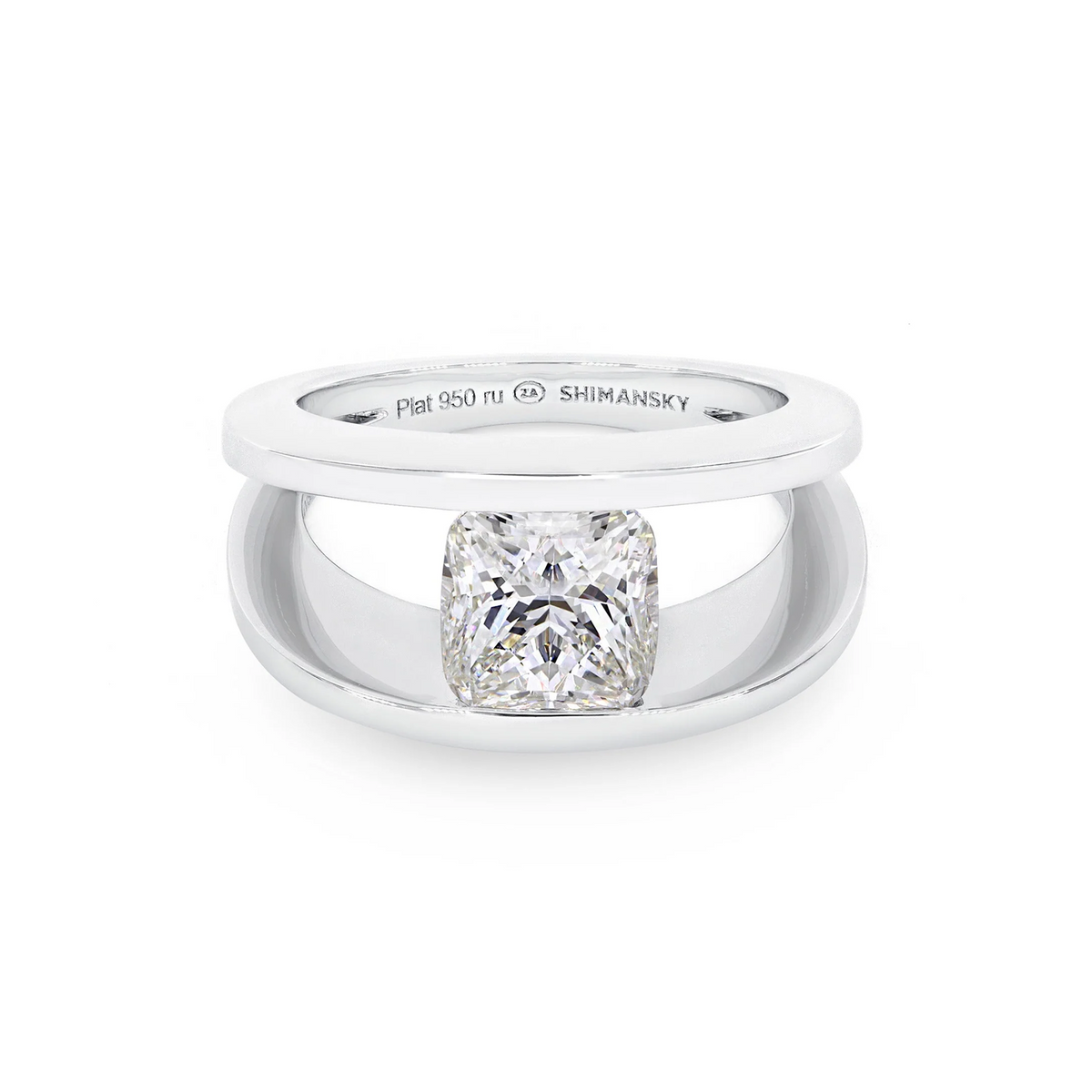 2.20 Carat Millennium Diamond Engagement Ring Front View - Shimansky