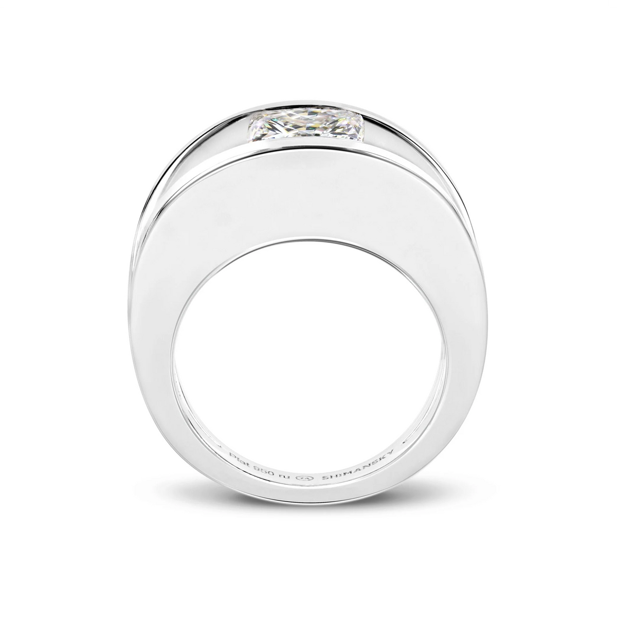 2.20 Carat Millennium Diamond Engagement Ring Side View - Shimansky