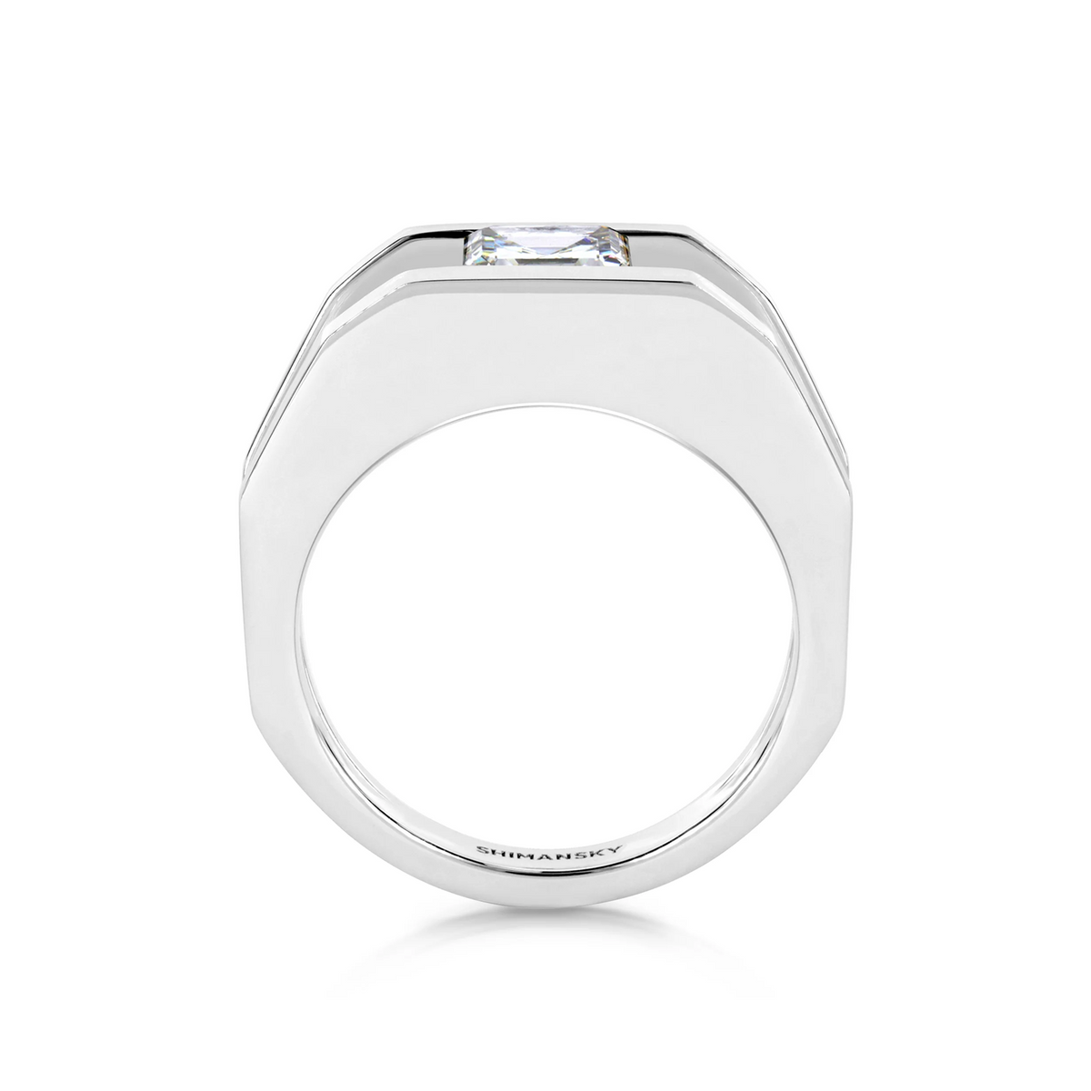 Shimansky 1ct Millennium Iconic Diamond Engagement Ring Platinum Side View