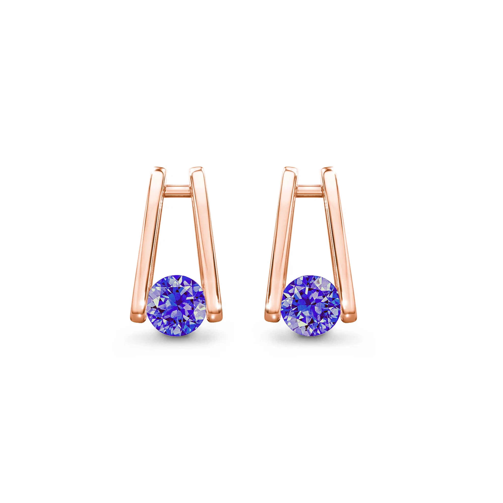 Shimansky Iconic Millennium 0.7 TCW Tanzanite Earrings in Rose Gold Font View #Metal_Rose Gold