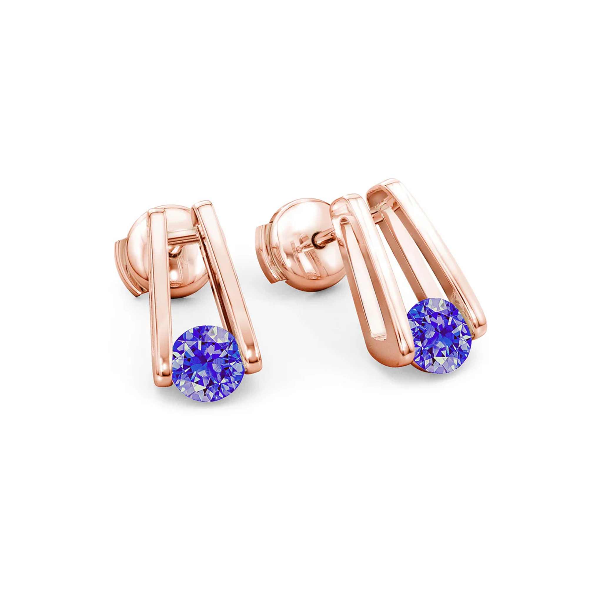 Shimansky Iconic Millennium 0.7 TCW Tanzanite Earrings in Rose Gold #Metal_Rose Gold