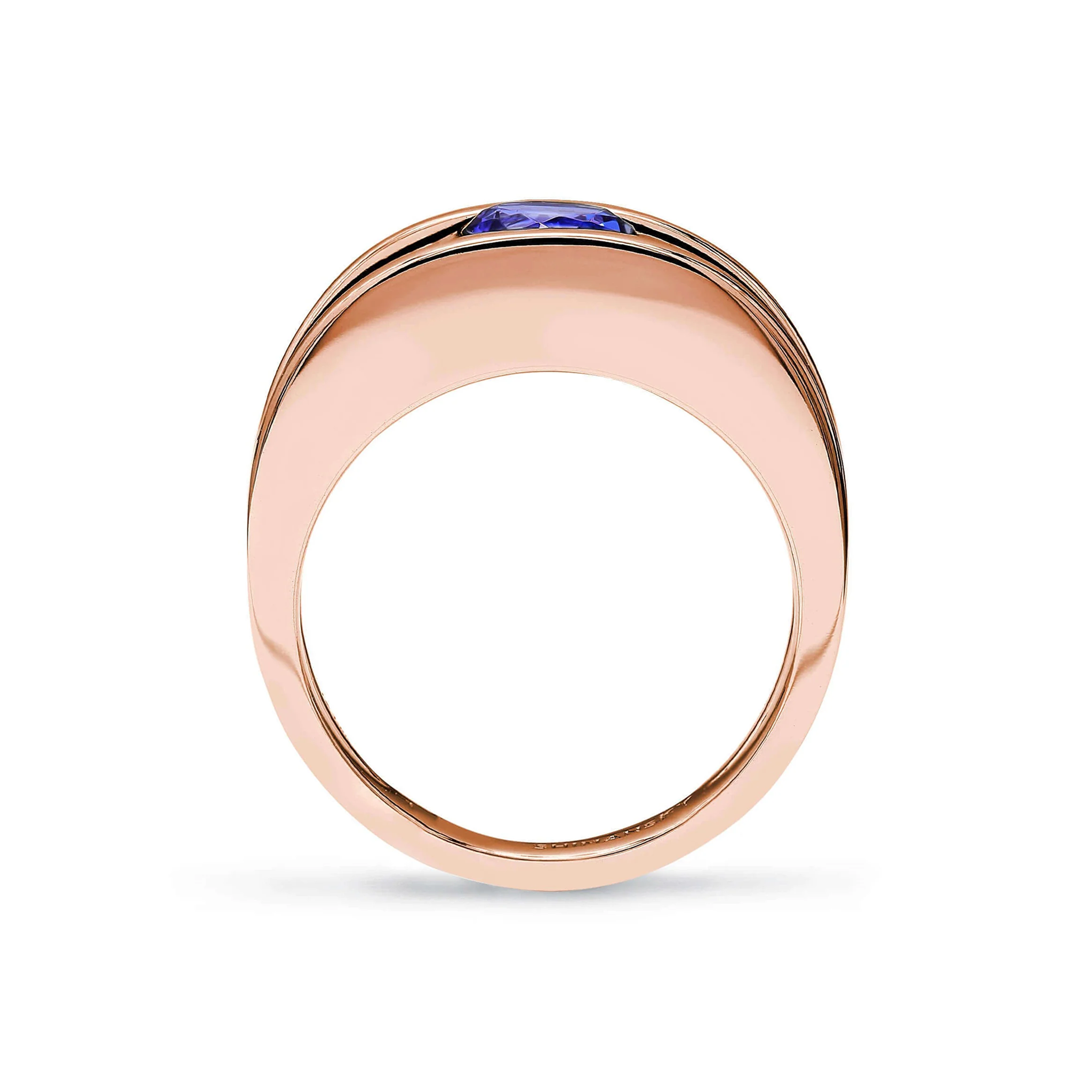 Shimansky 0.9ct Millennium Iconic Tanzanite Ring 14K Rose Gold Side View #Metal_Rose Gold