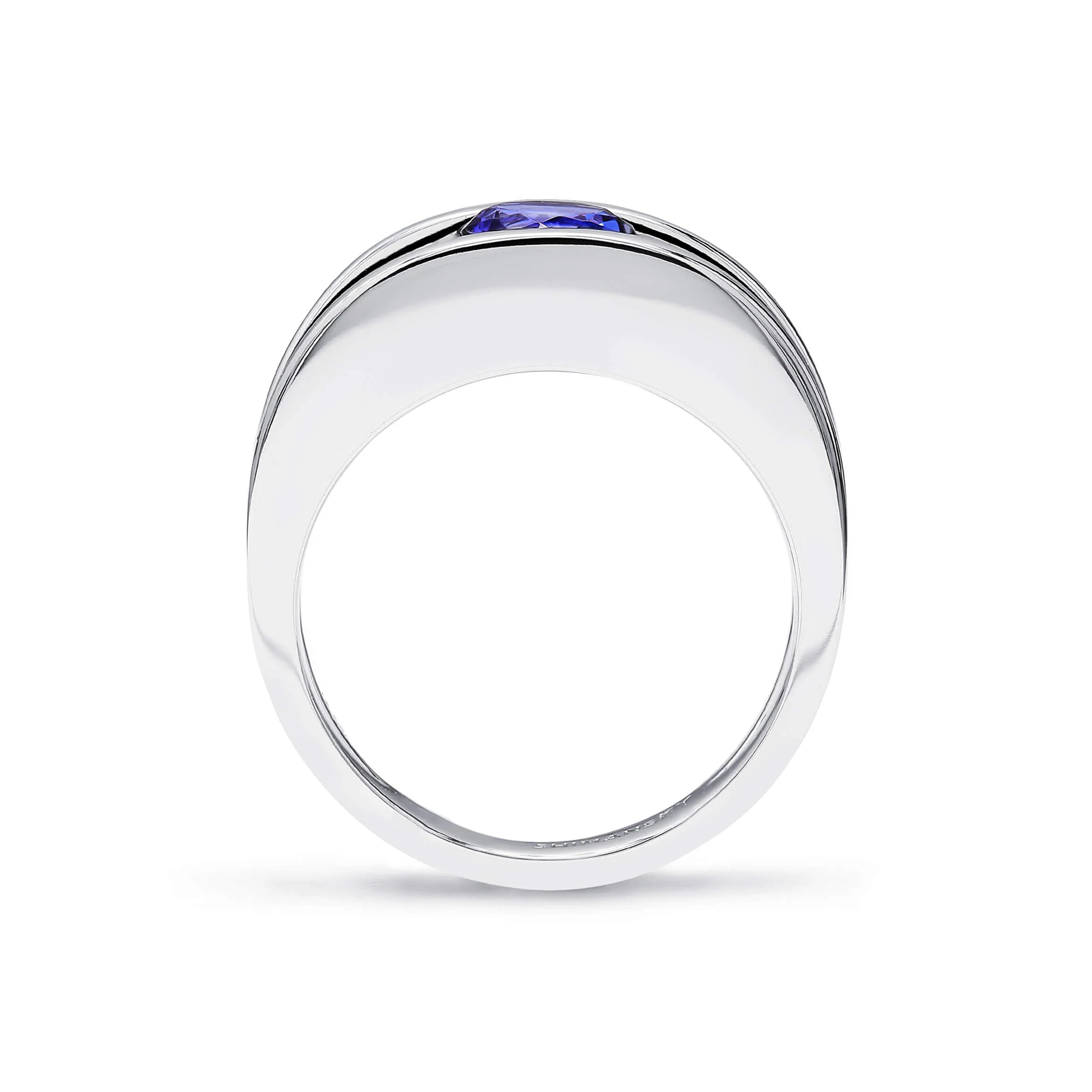 Shimansky 0.7ct Millennium Iconic Tanzanite Ring 18K White Gold Side View #Metal_White Gold
