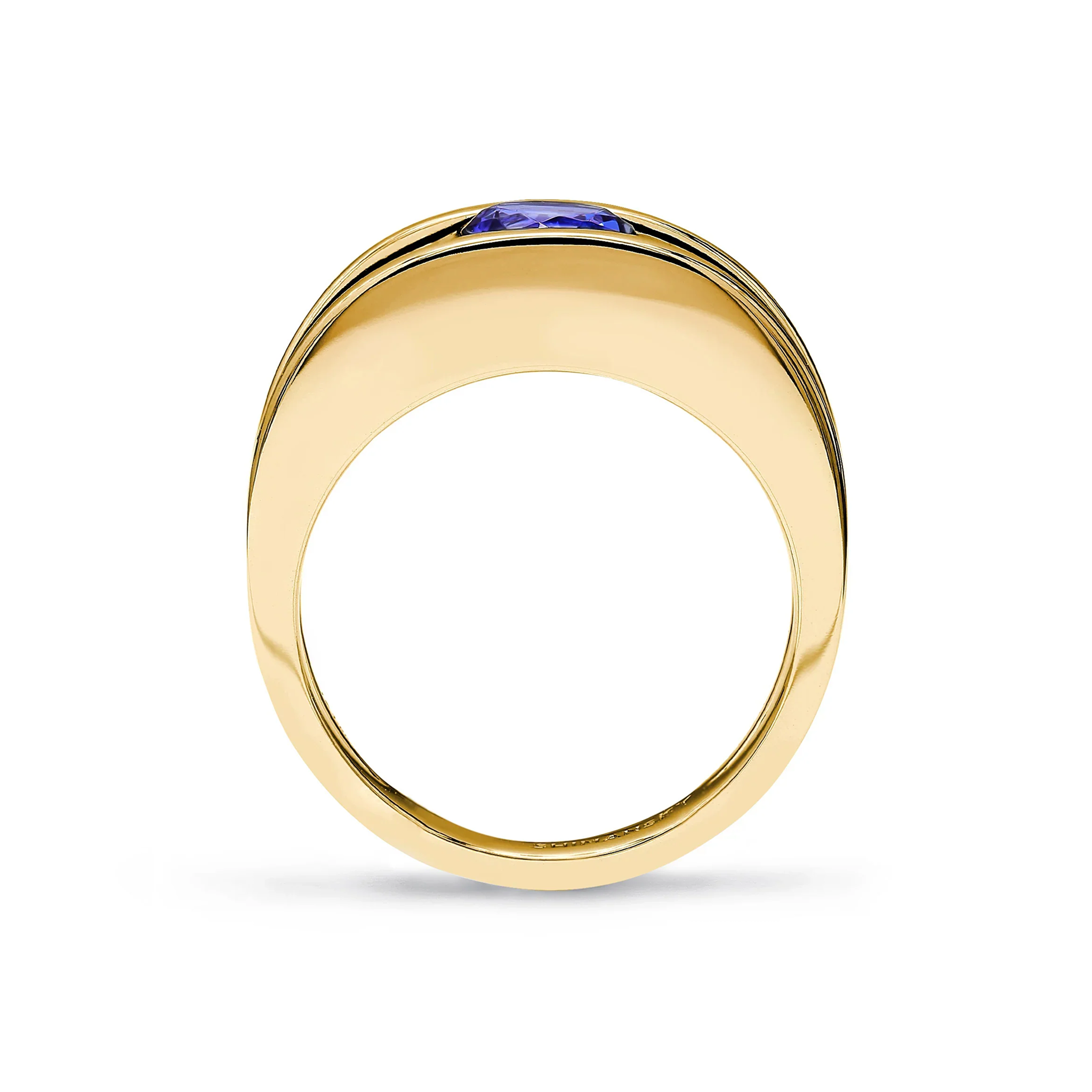 Shimansky 0.5ct Millennium Iconic Tanzanite Ring 14K Yellow Gold Side View #Metal_Yellow Gold