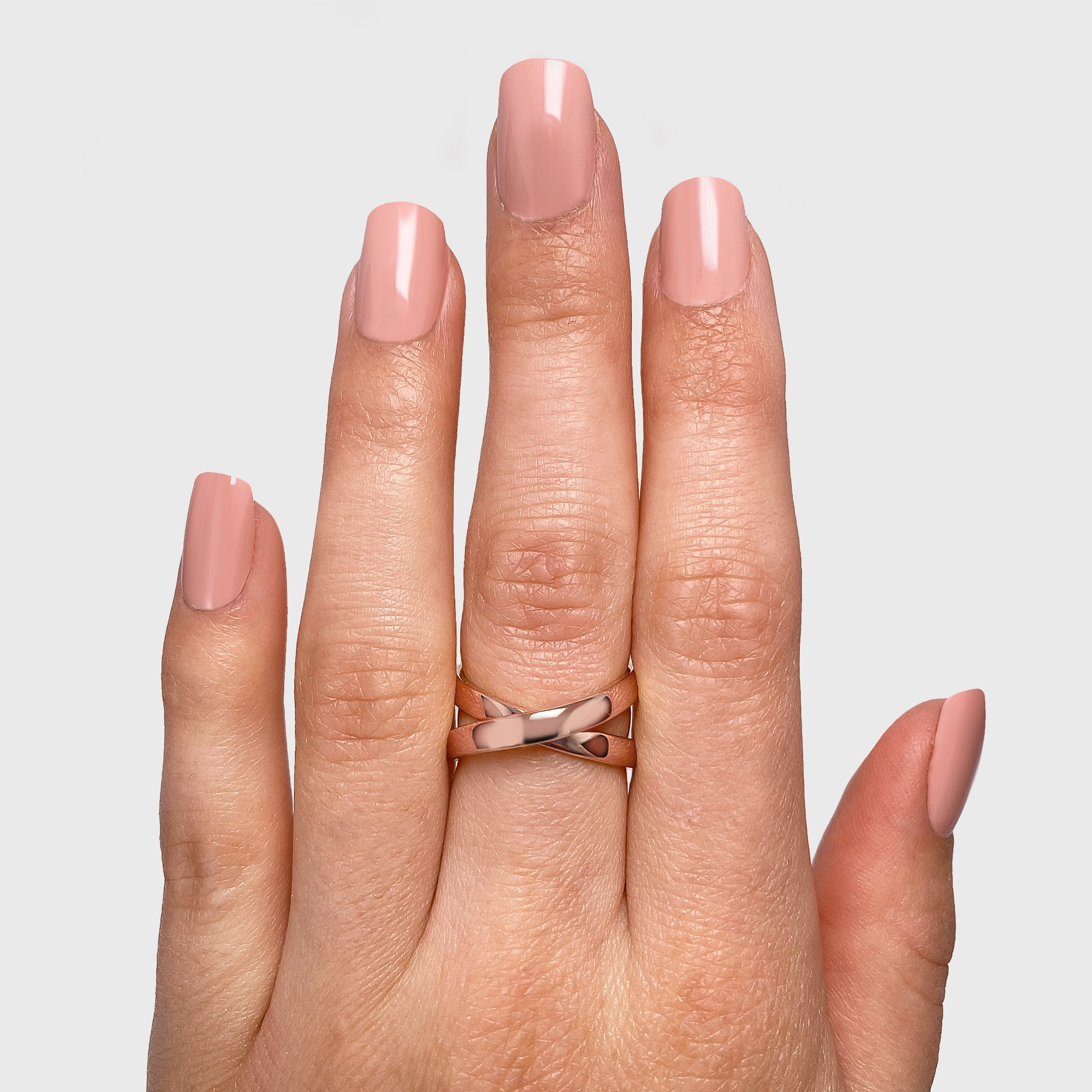 Infinity Classic Ring in 14K Rose Gold Hand View #Metal_Rose Gold