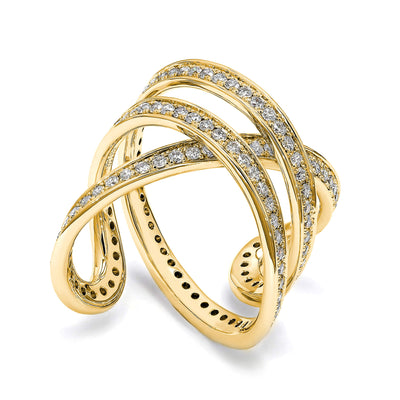 Infinity Double Diamond Ring - 1.5 TCW - 18K Yellow Gold | Shimansky