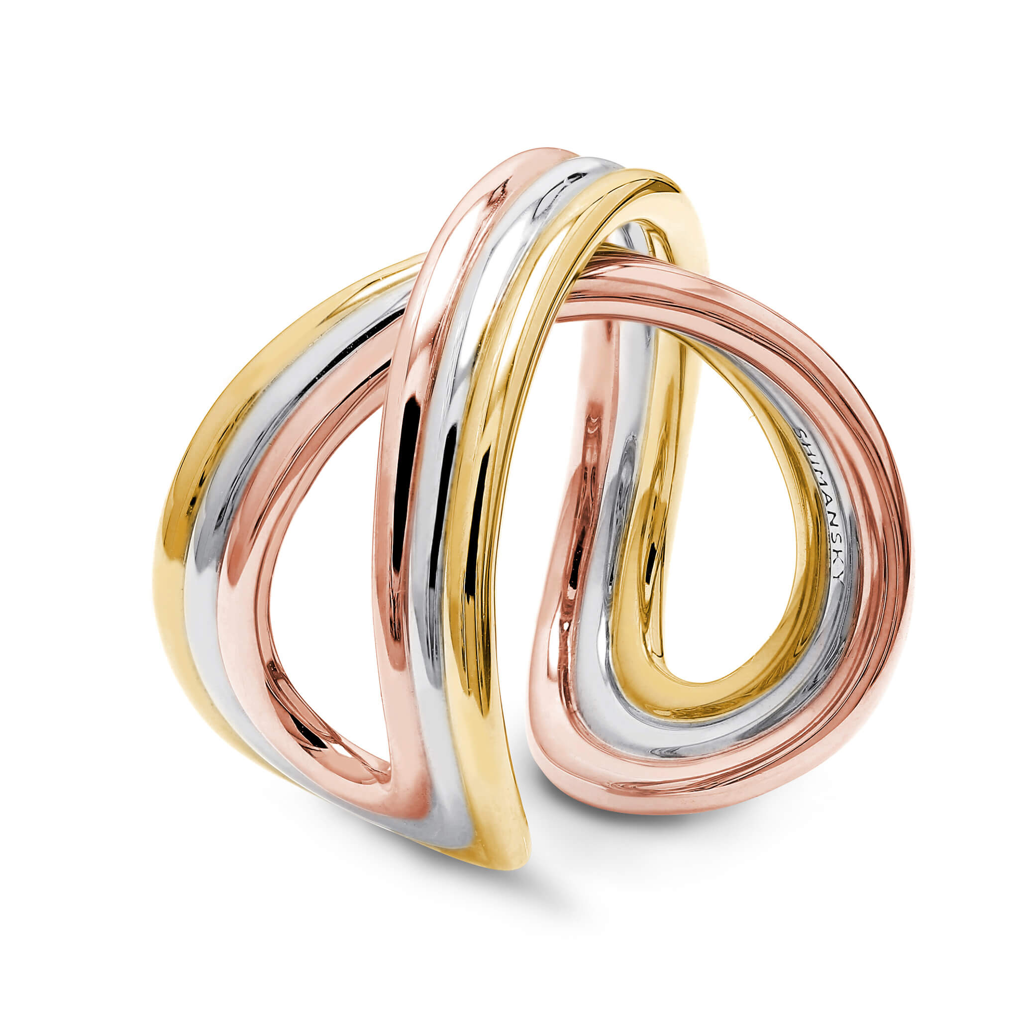 Infinity Fluet Tri Colour Ring 3D View