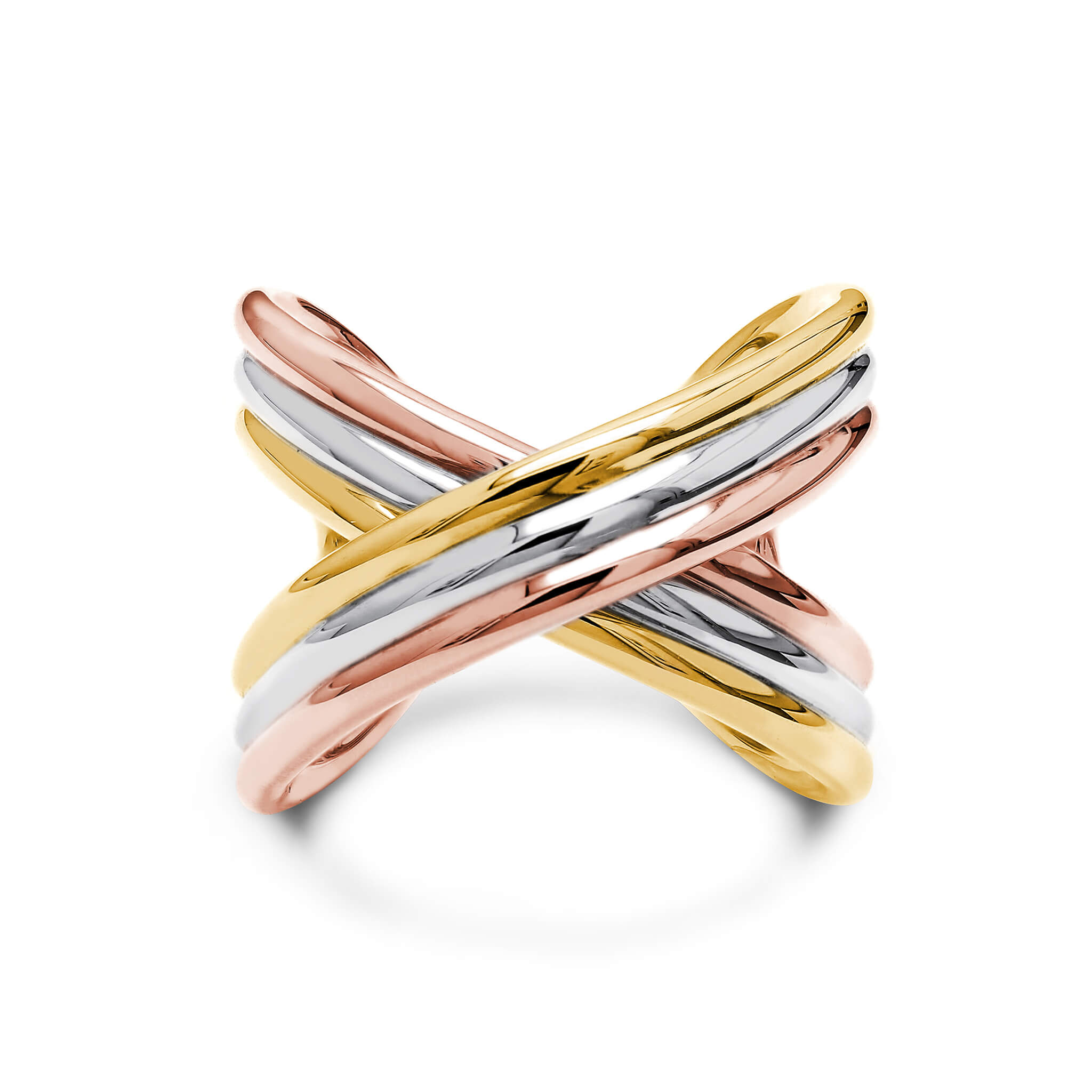 Infinity Fluet Tri Colour Ring Front View