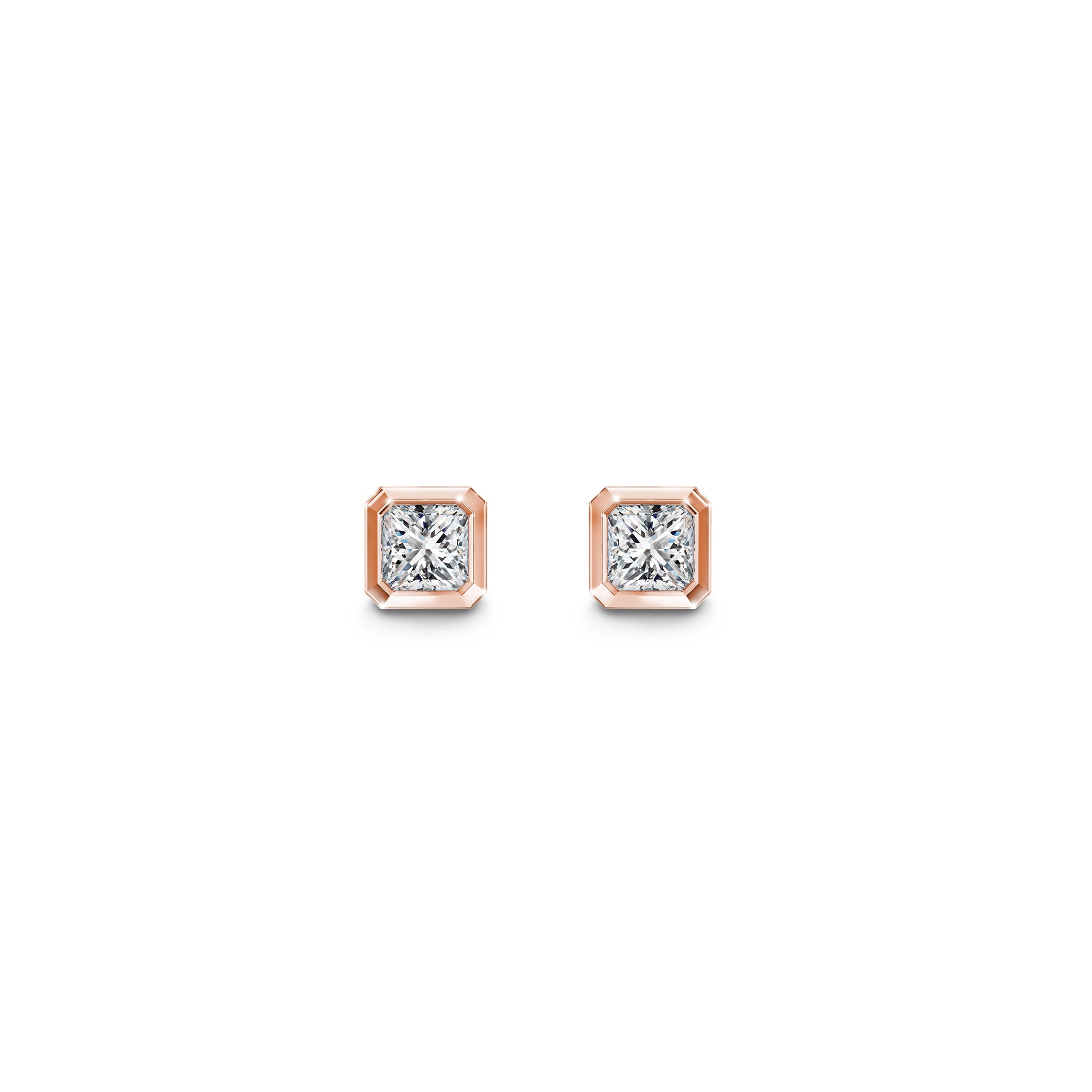 Shimansky 0.27 TCW My Girl Diamond Bezel Set Earrings 14K Rose Gold Front View #Metal_Rose Gold