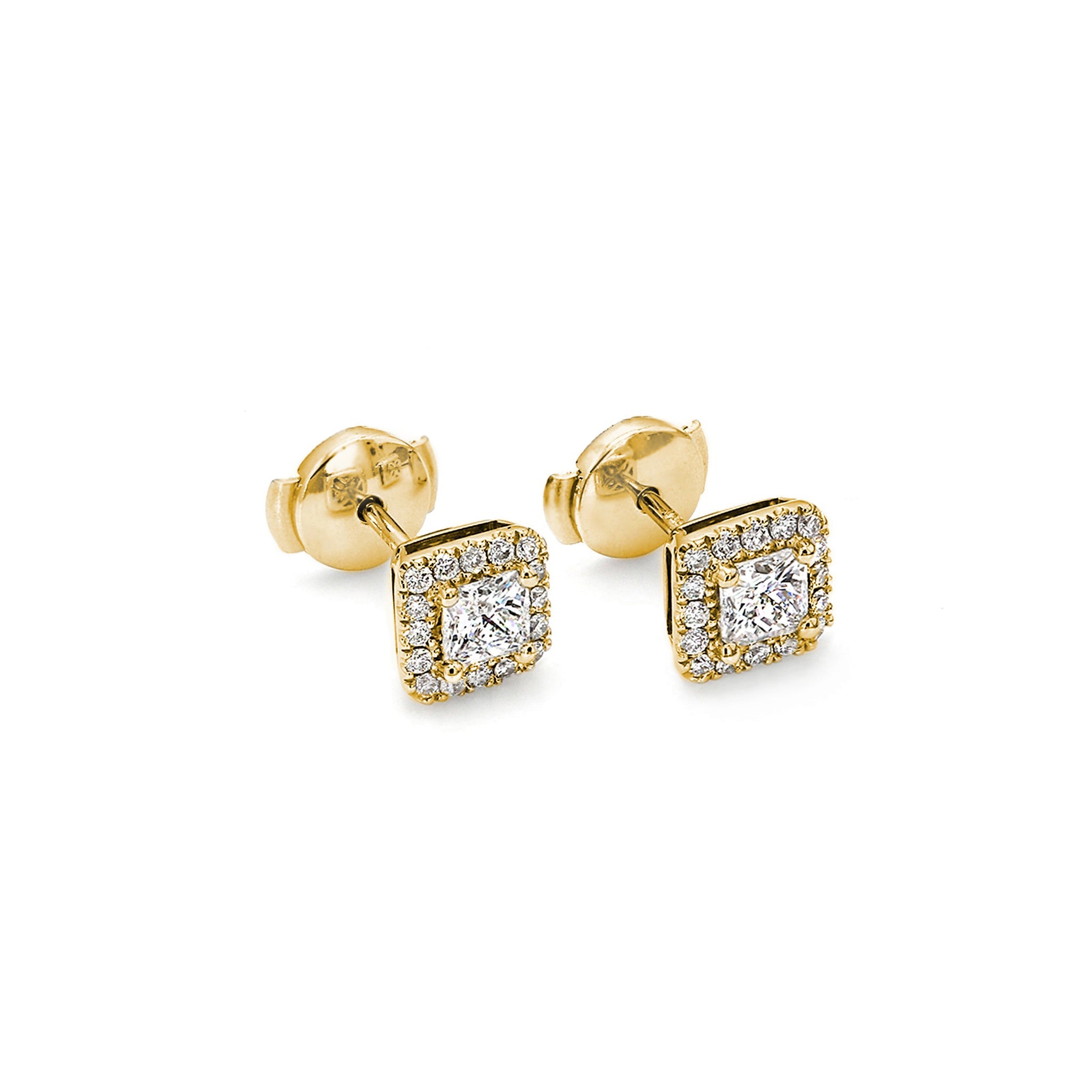 Shimansky - My Girl Diamond Halo Earrings 0.40 Carat Crafted in 18K Yellow Gold