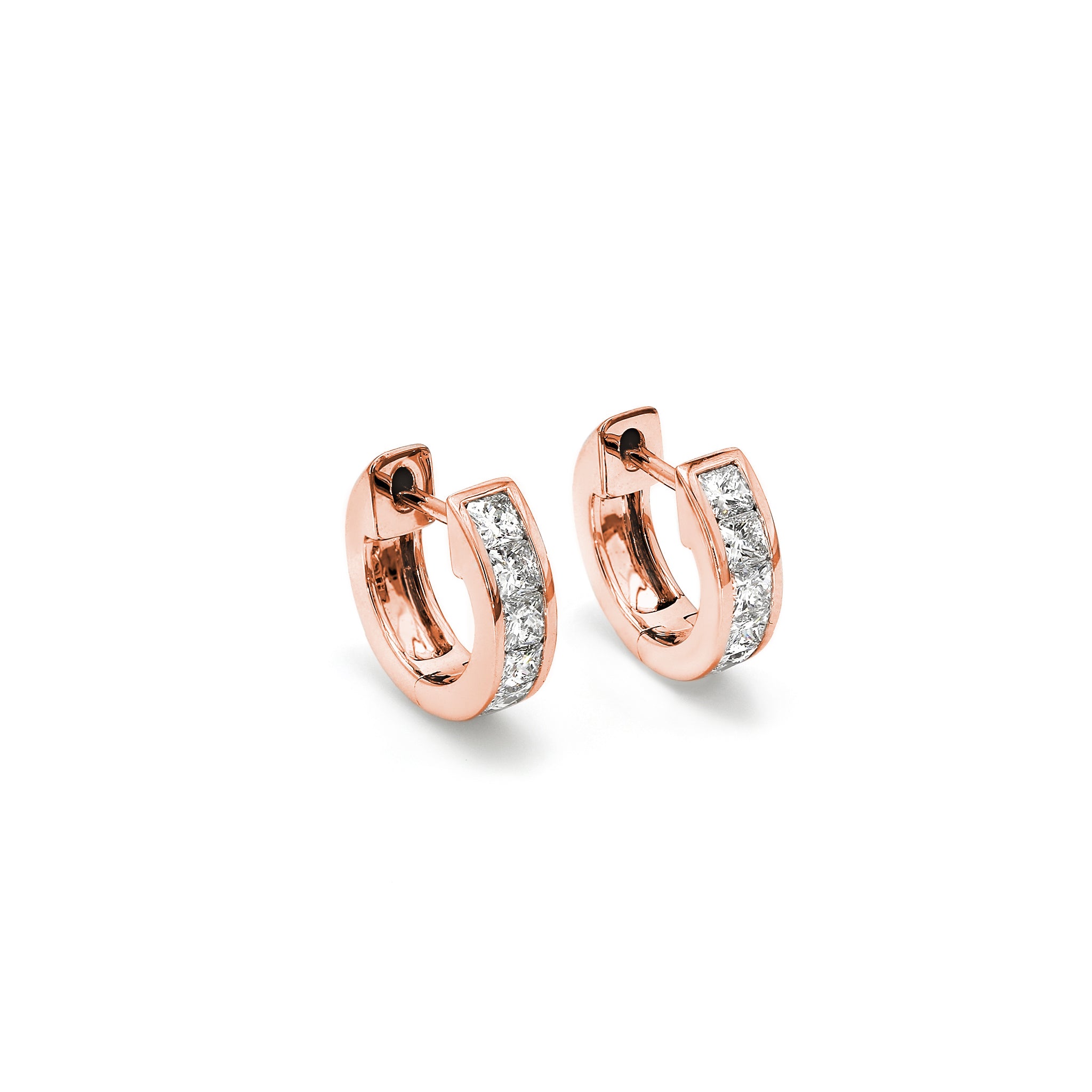 My Girl Diamond Huggie Earrings - 3D View - Shimansky