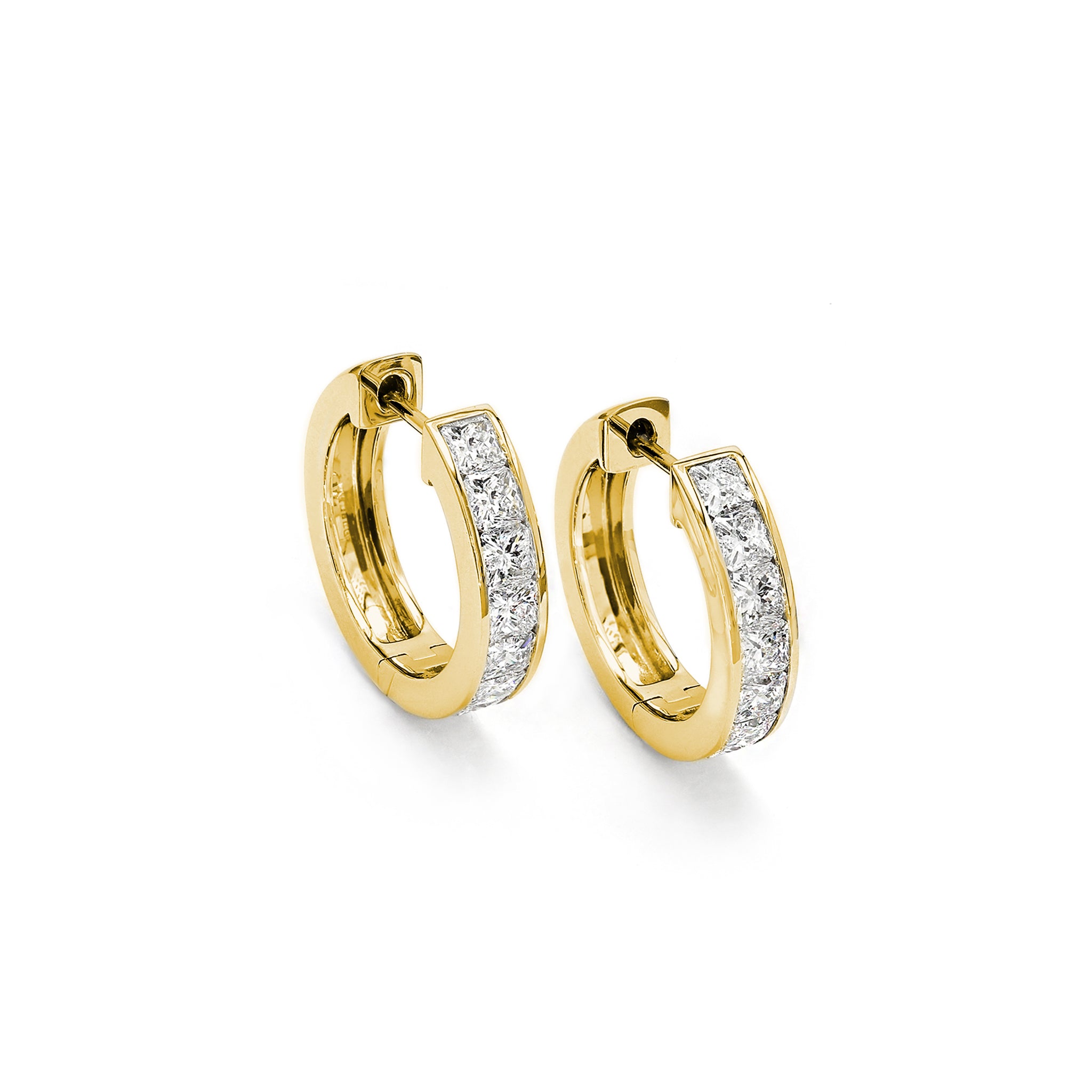 My Girl Diamond Hoop Earrings - 3D View - Shimansky