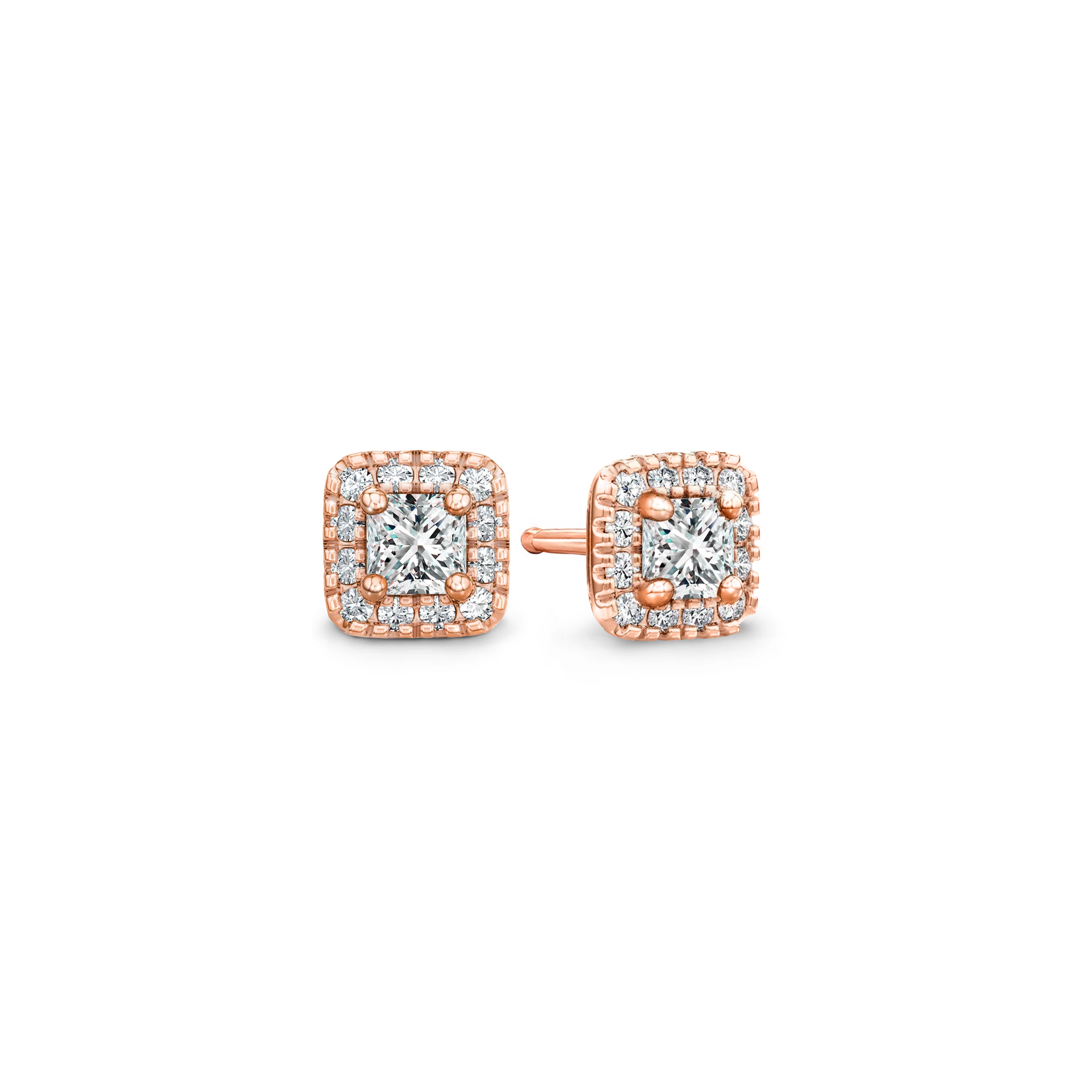 Boucles d'oreilles halo de diamants My Girl