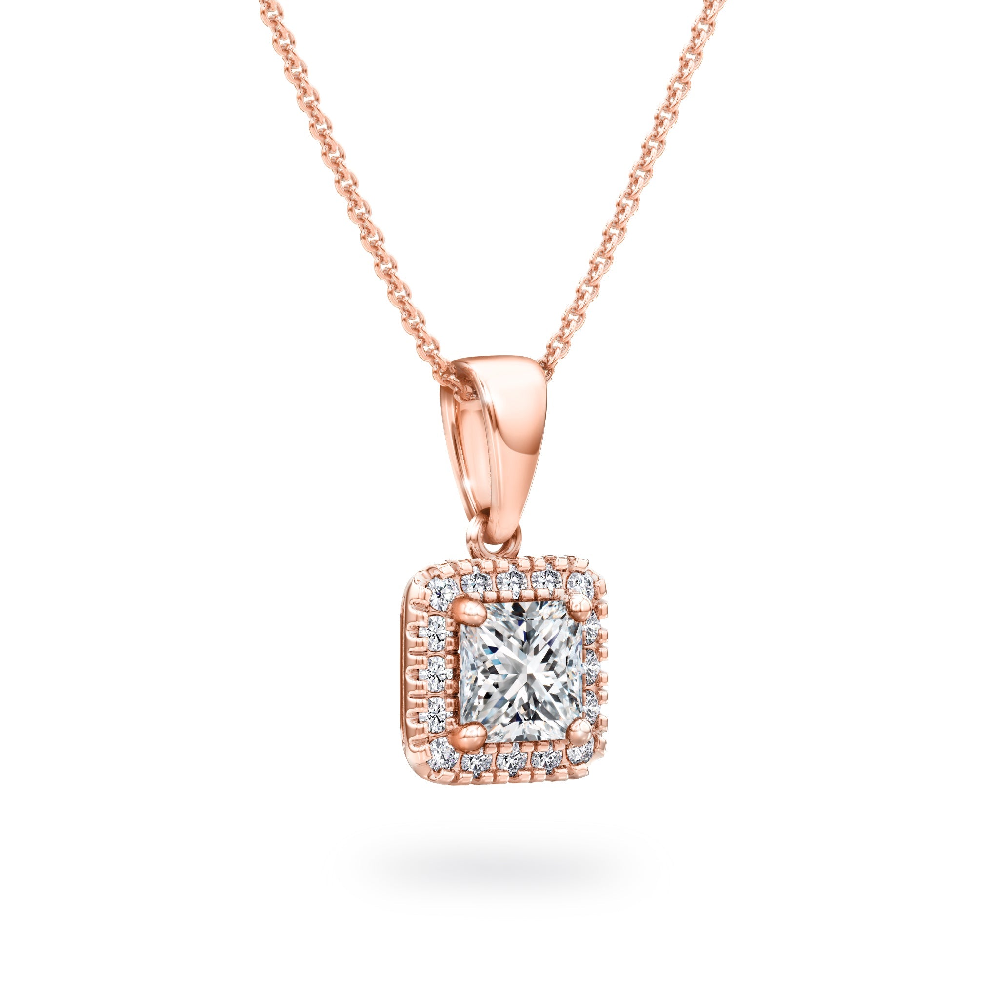 Shimansky - My Girl Diamond Halo Pendant 0.30 Carat Crafted in 18K Rose Gold