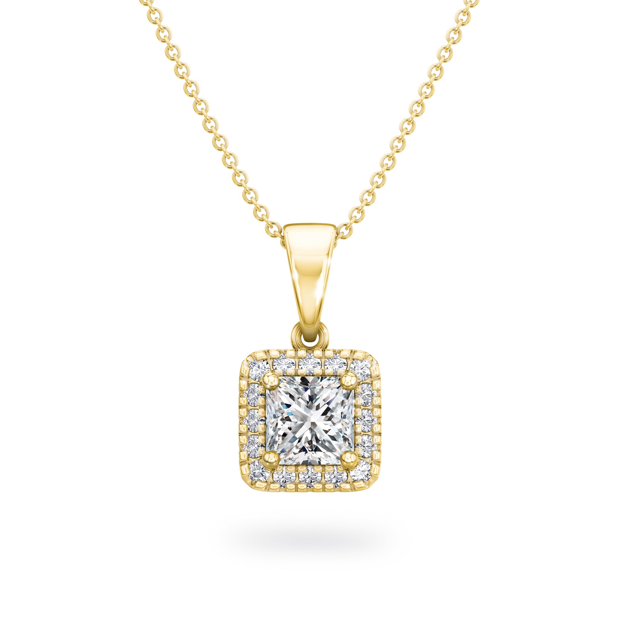  SHIMANSKY.CO.ZA -  My Girl Diamond Halo Pendant - 18K Yellow Gold - Front View