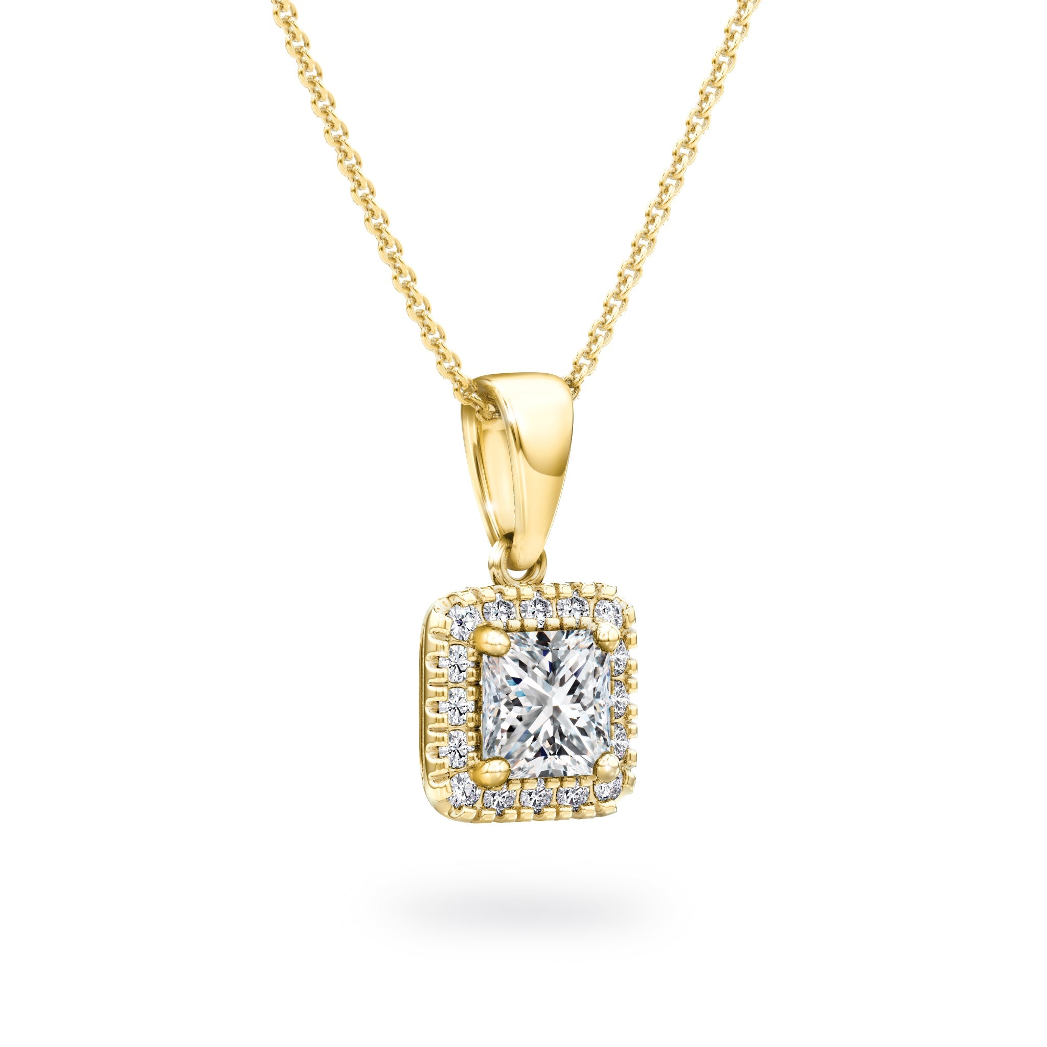 My Girl Diamond Halo Pendant - Sidel View - SHIMANSKY.CO.ZA