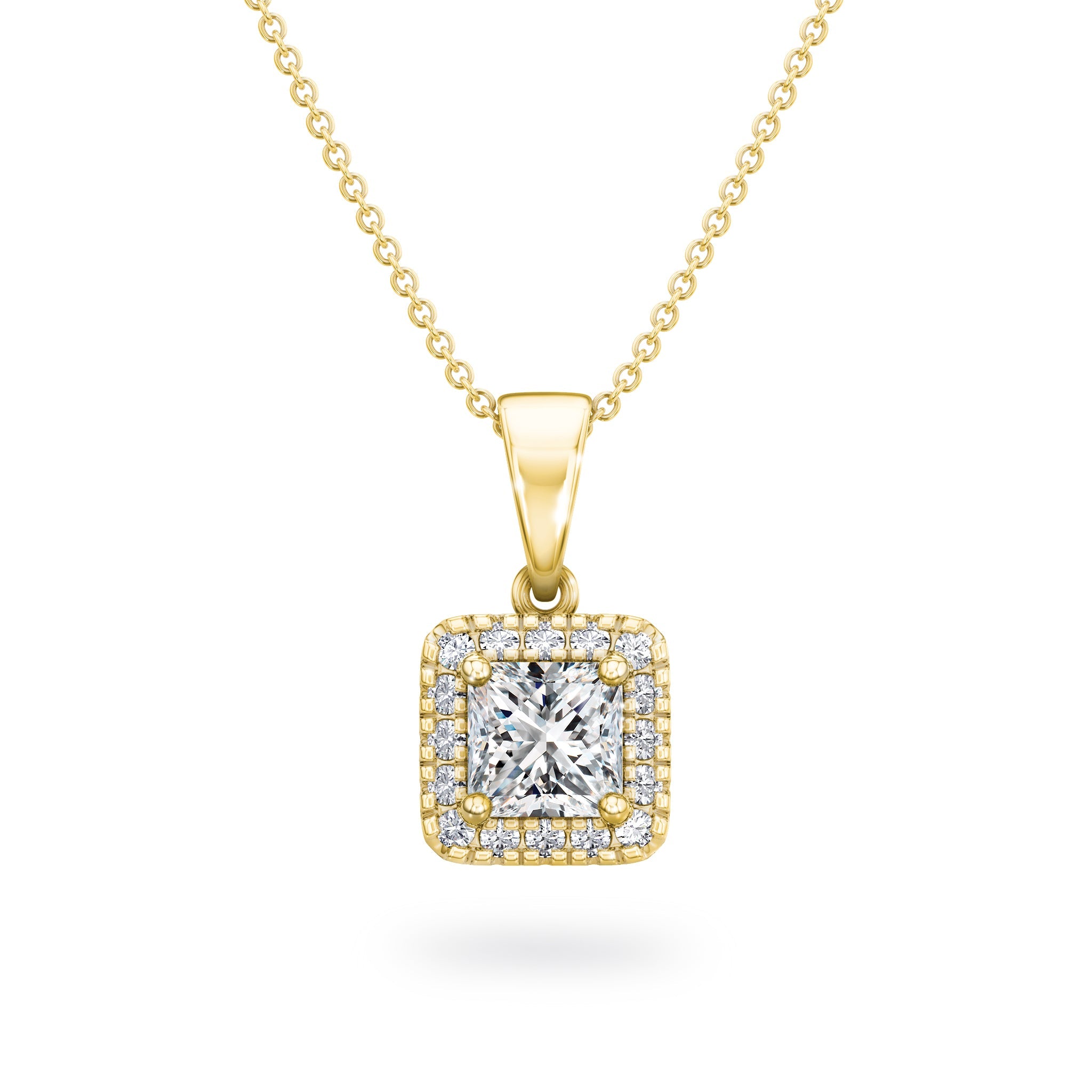 My Girl Diamond Halo Pendant - Front View - SHIMANSKY.CO.ZA