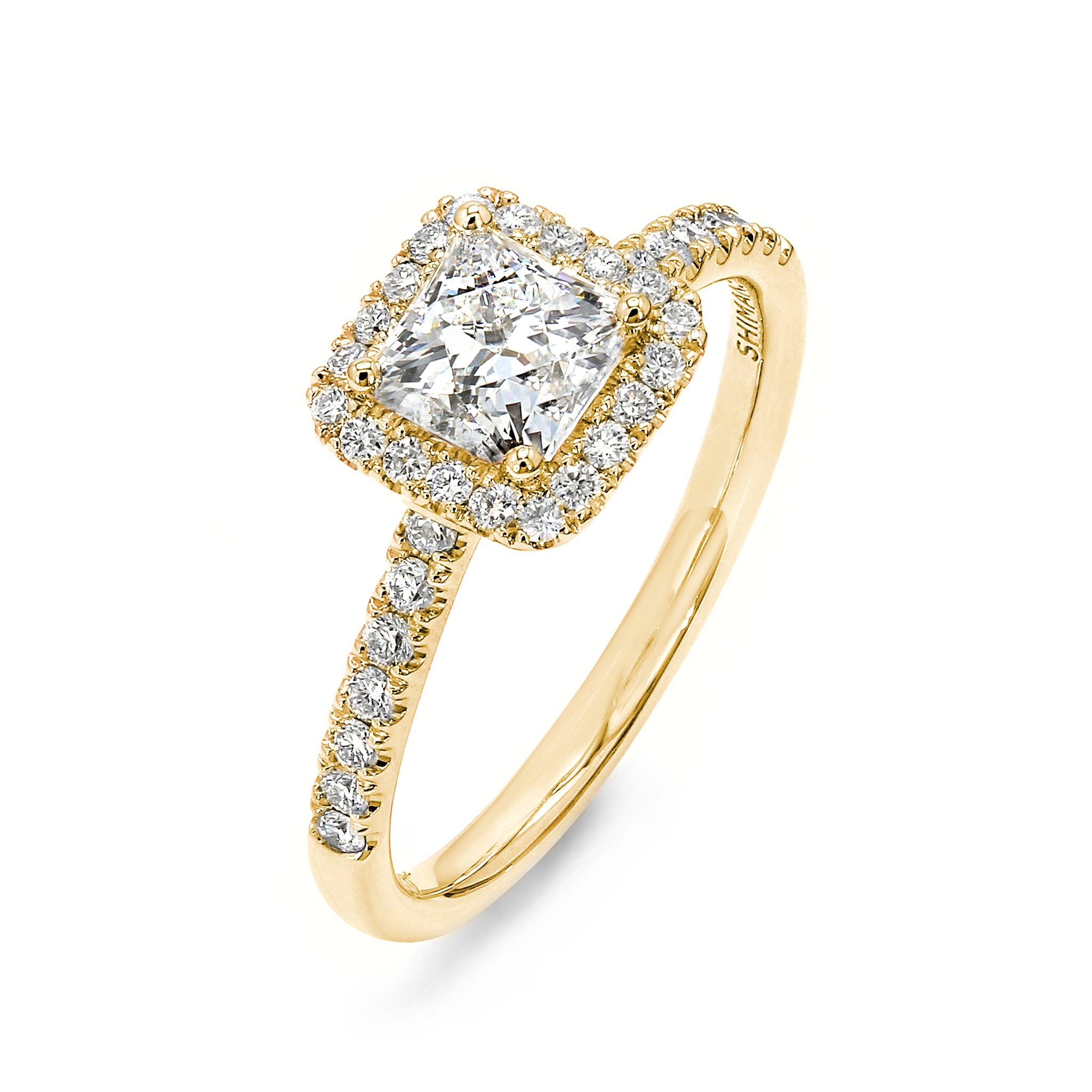  SHIMANSKY.CO.ZA -  My Girl Diamond Halo Ring - 18K Yellow Gold - 3D View