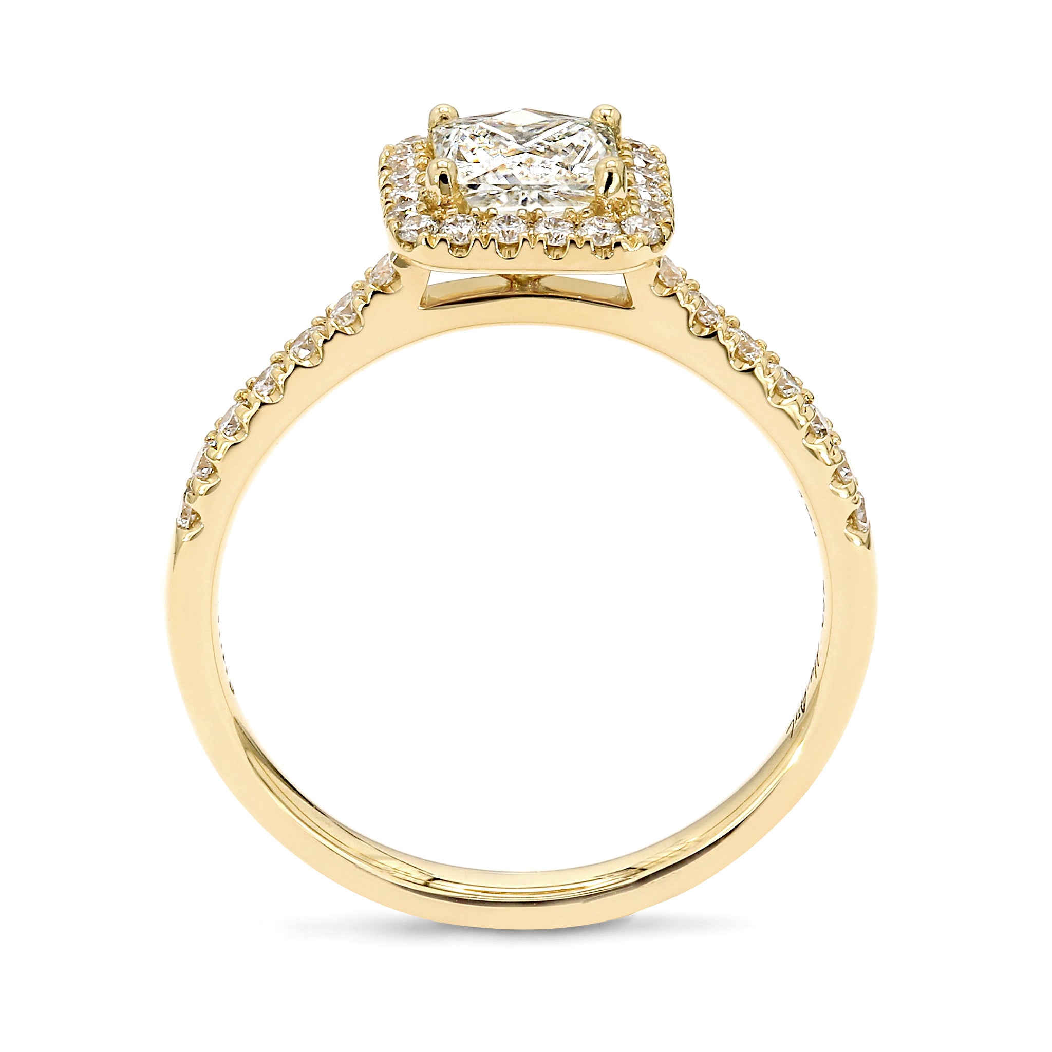  SHIMANSKY.CO.ZA -  My Girl Diamond Halo Ring - 18K Yellow Gold - Side View