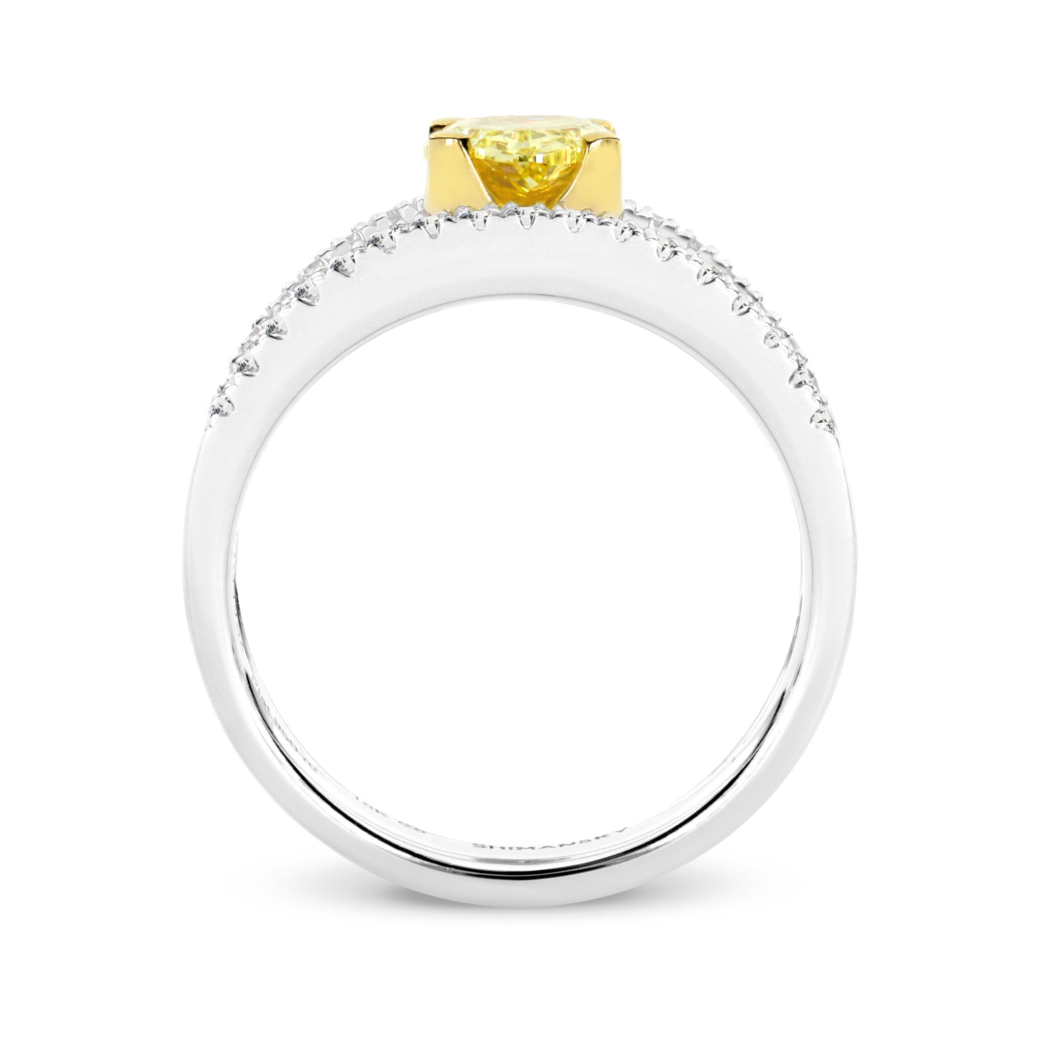 1.6 TCW Millennium Diamond Engagement Ring Side View - Shimansky