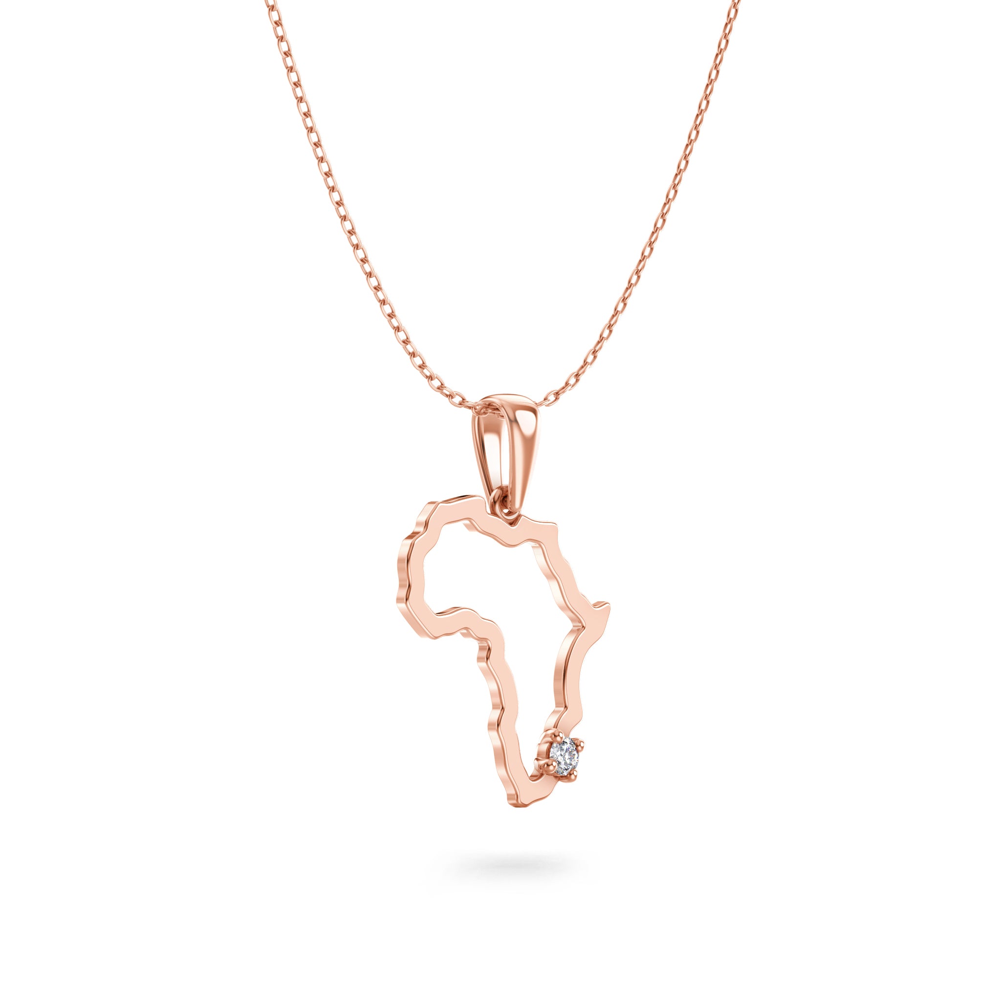 Shimansky 0.3ct My Africa Small Diamond Pendant 14K Rose Gold 3D View